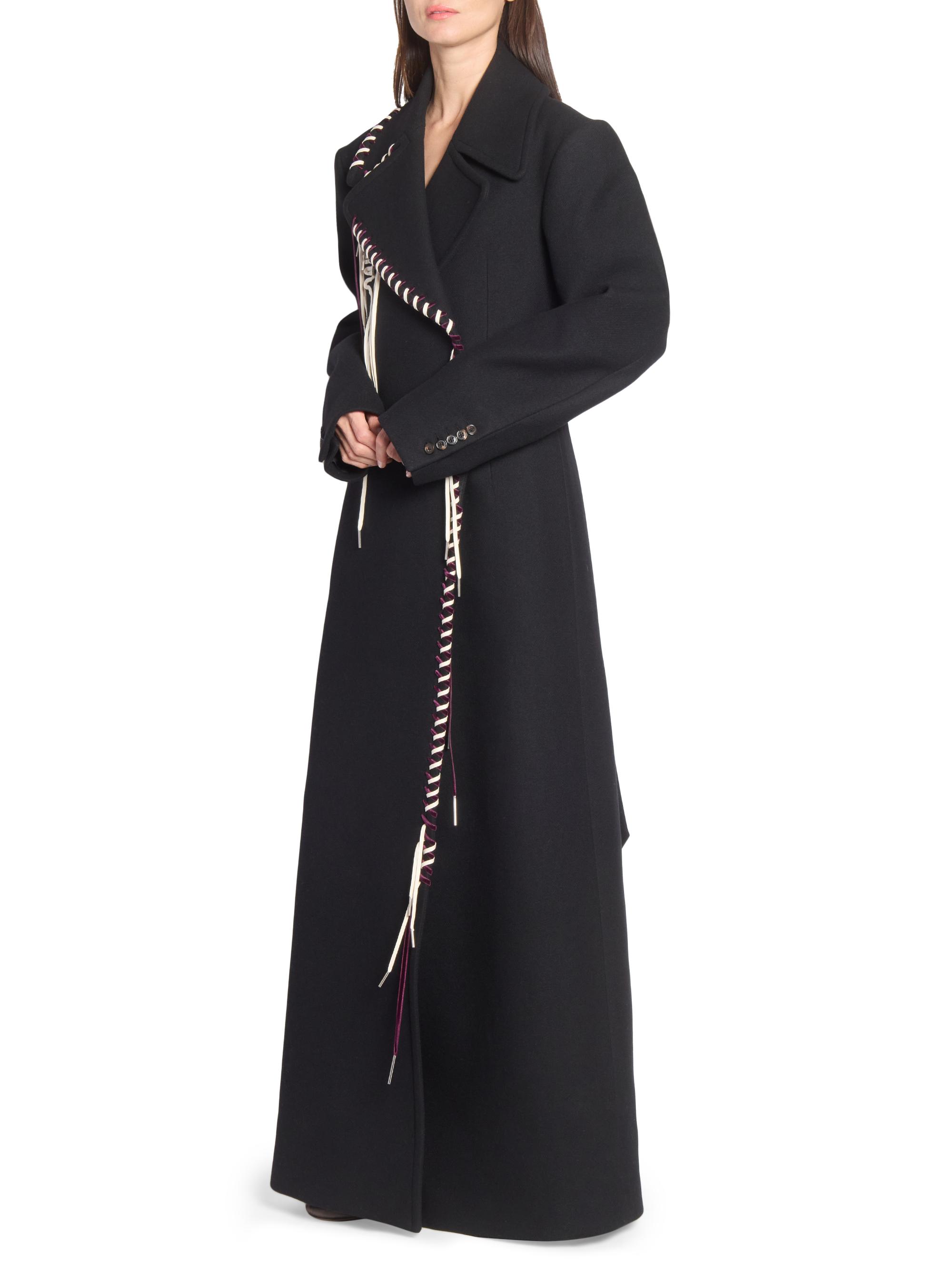 Dries Van Noten Whipstitched Wool-Blend Longline Coat | Saks Fifth