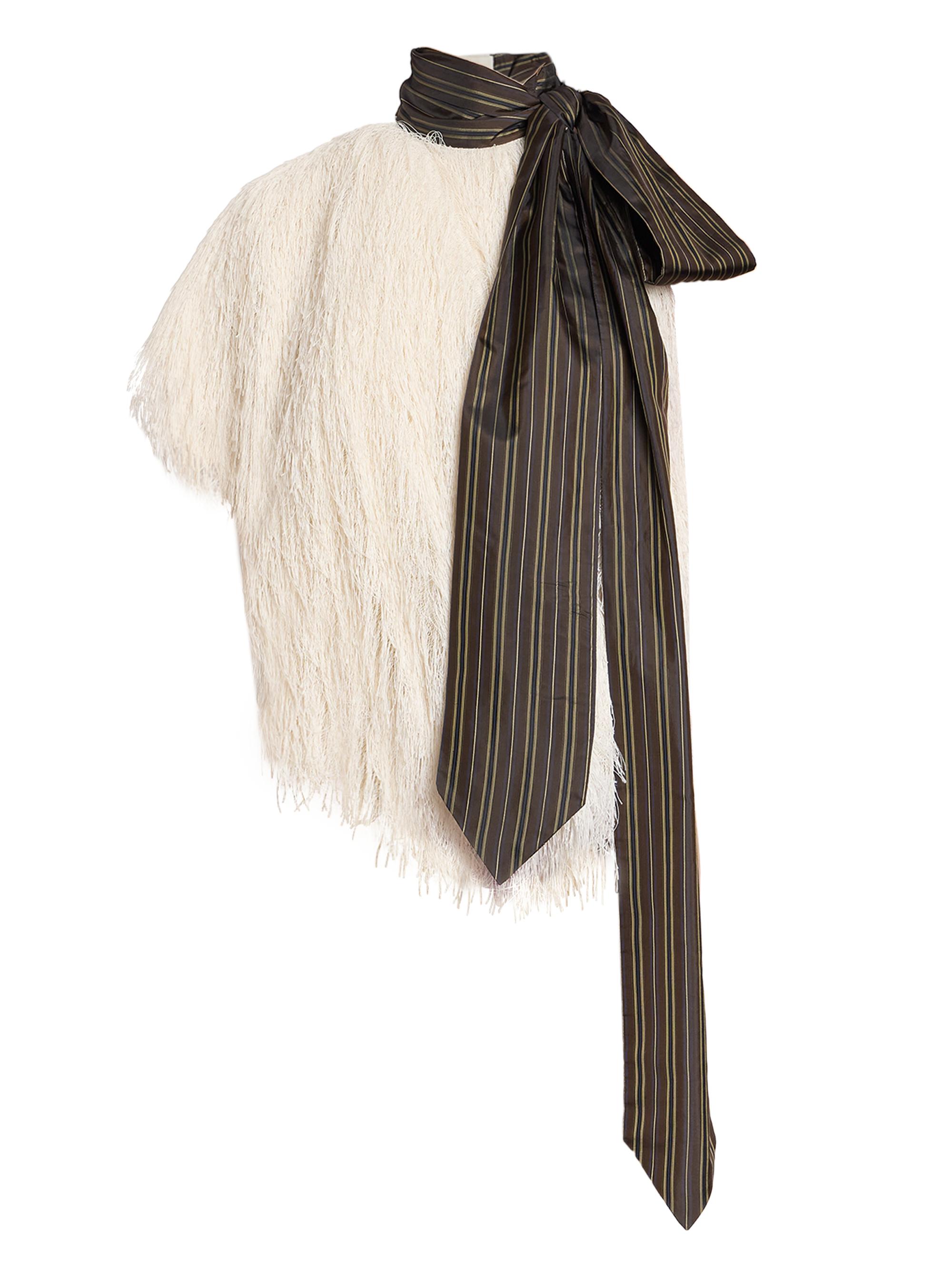 Dries Van Noten Fringed Contrast-Trim Top | Saks Fifth Avenue