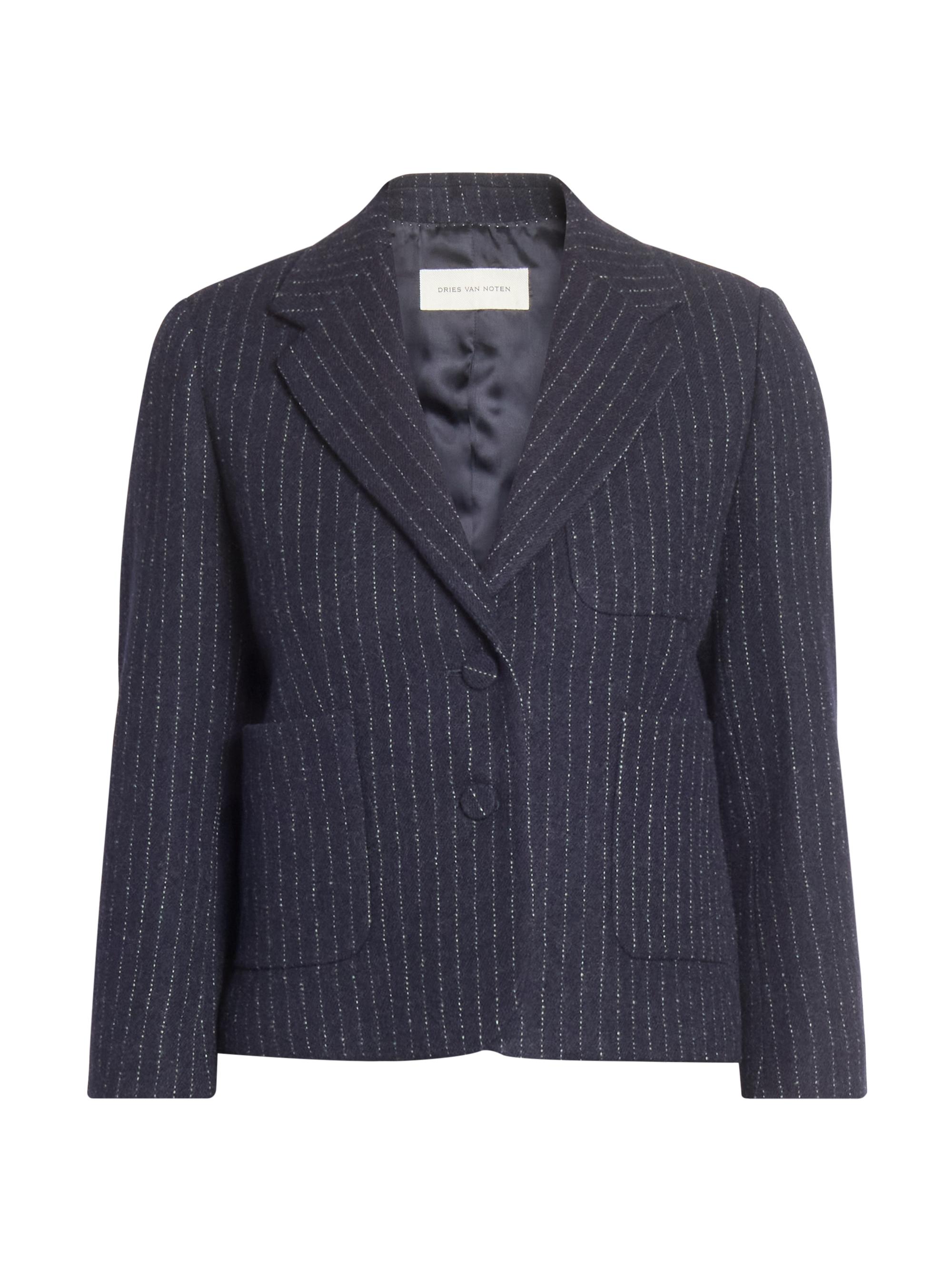 Dries Van Noten Vafel Double-Breasted Wool-Blend Oversized Jacket