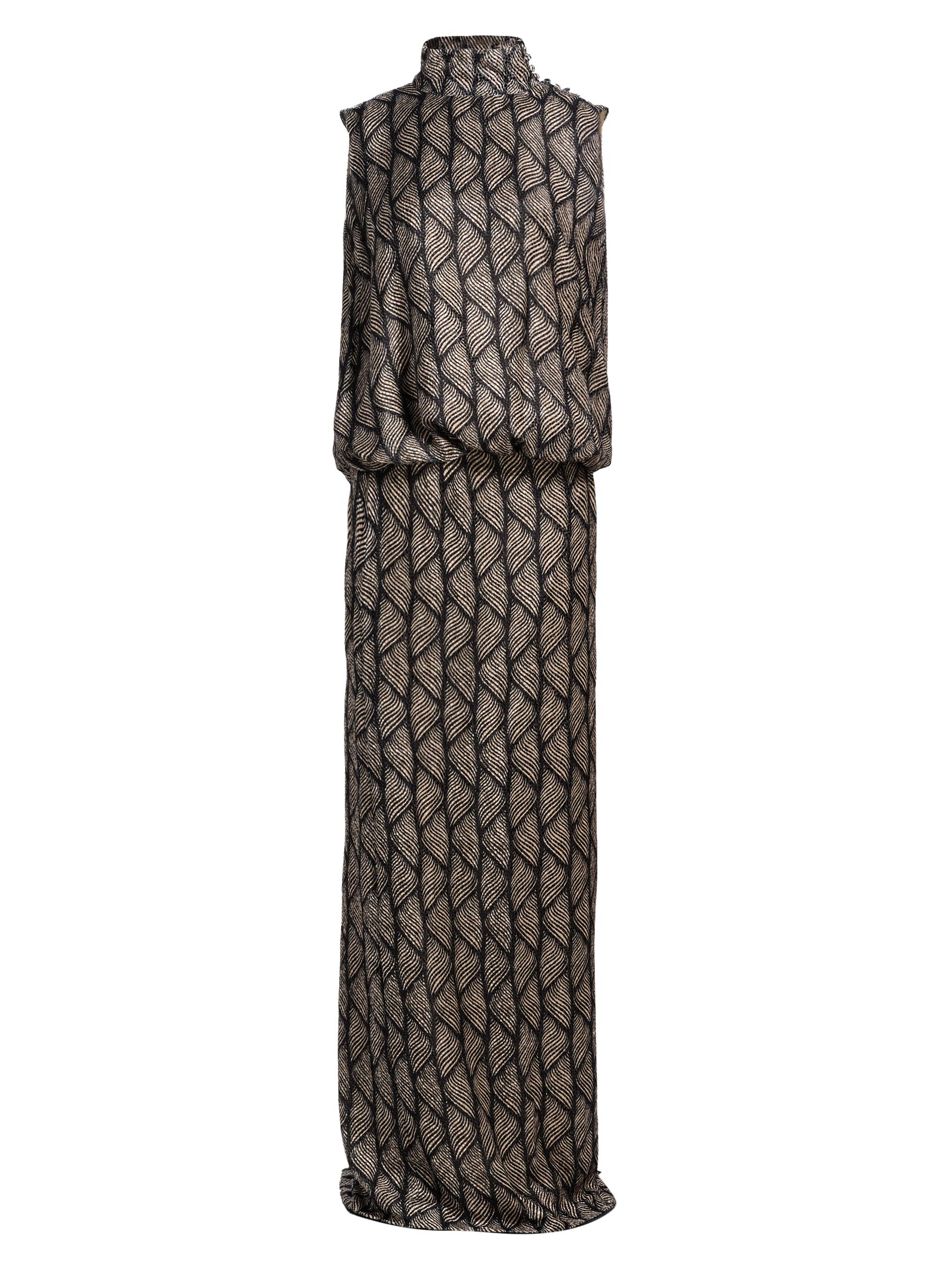 ワンピース Dries van noten dress Dries Van Noten Navy and Brown Dress - Foxy Couture Carmel