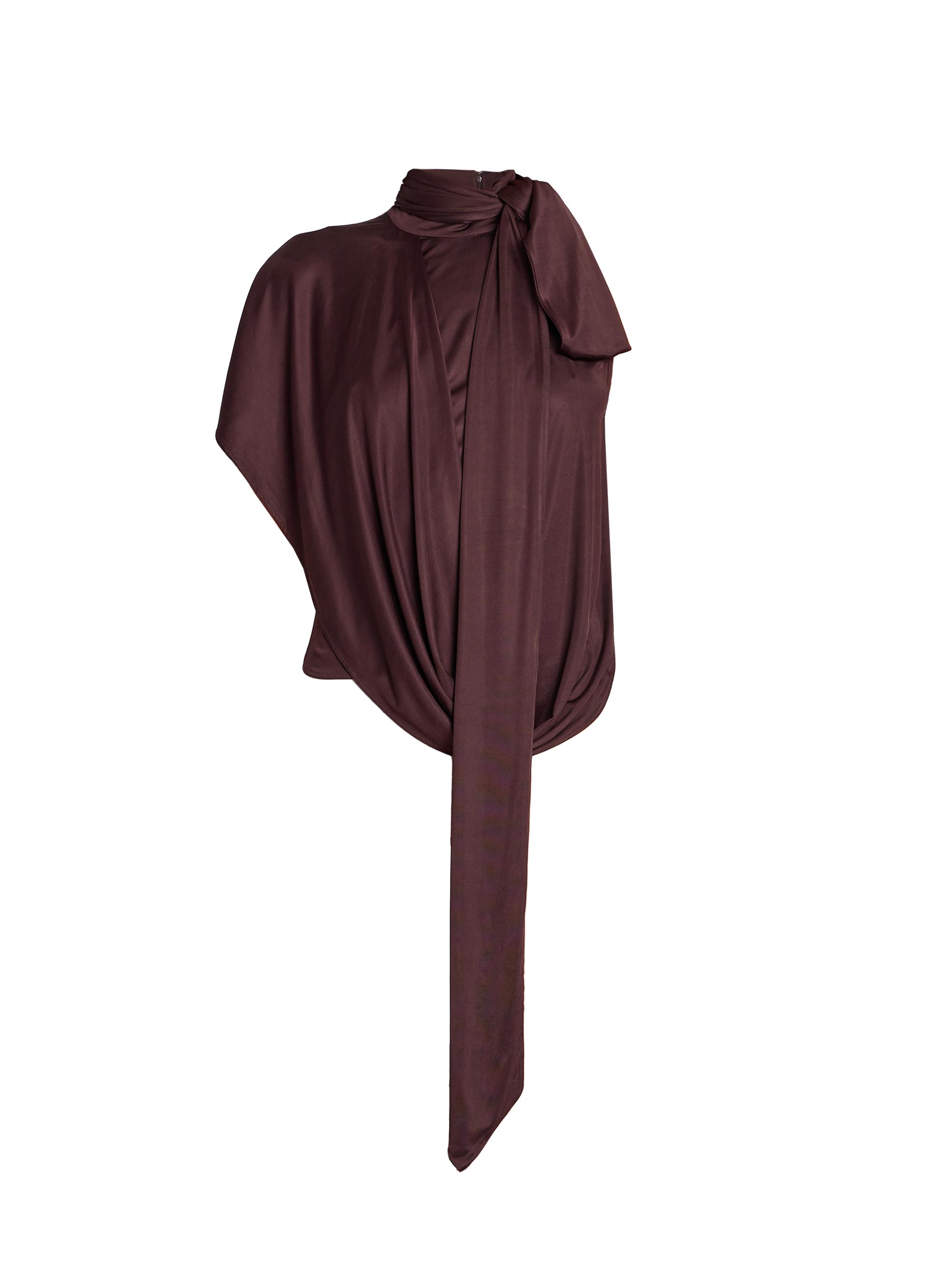 Dries Van Noten Women's Huresca Asymmetric Jersey Top - Burgundy
