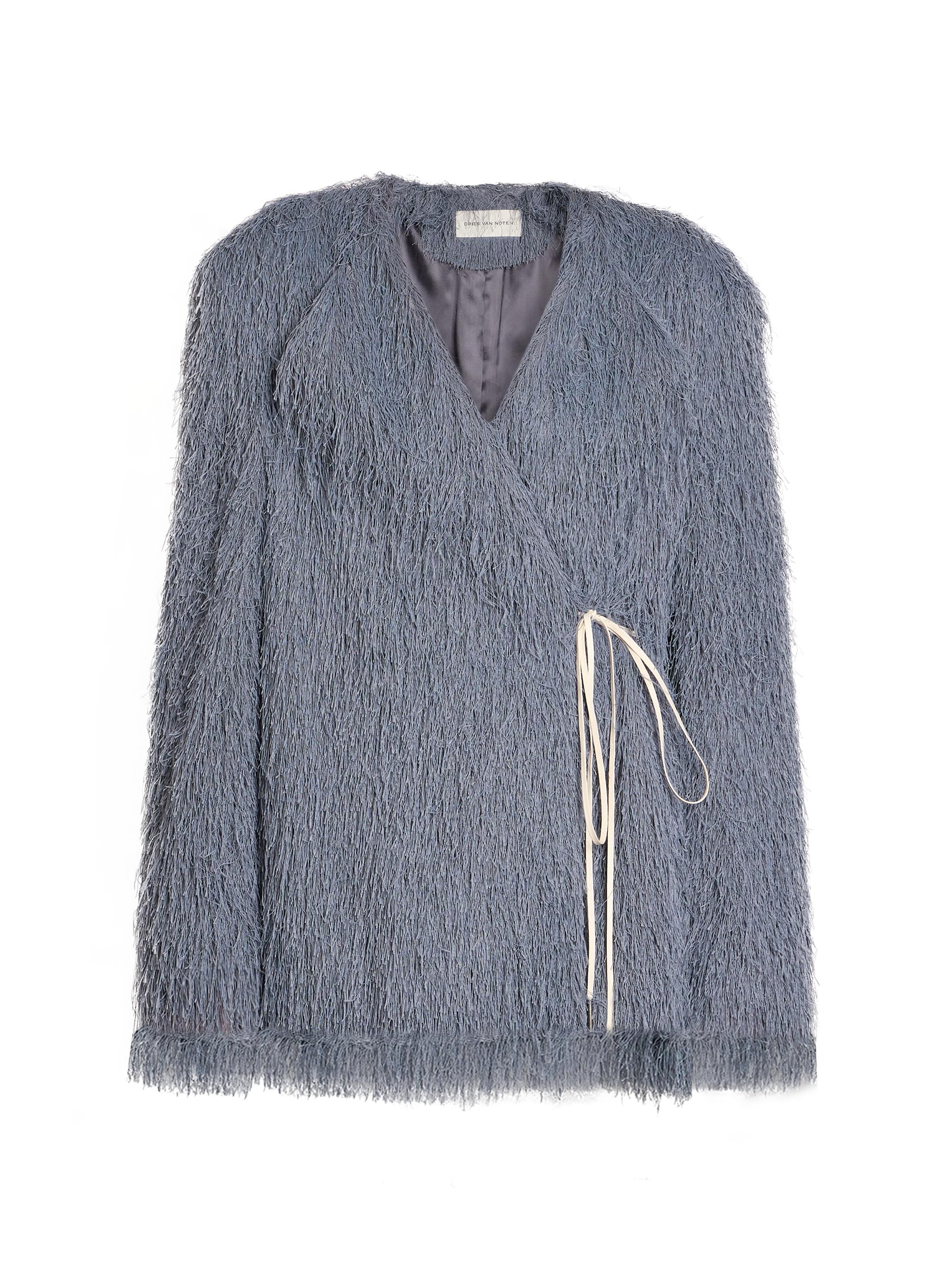 Dries Van Noten Rivla Fringed Short Collarless Coat | Saks Fifth