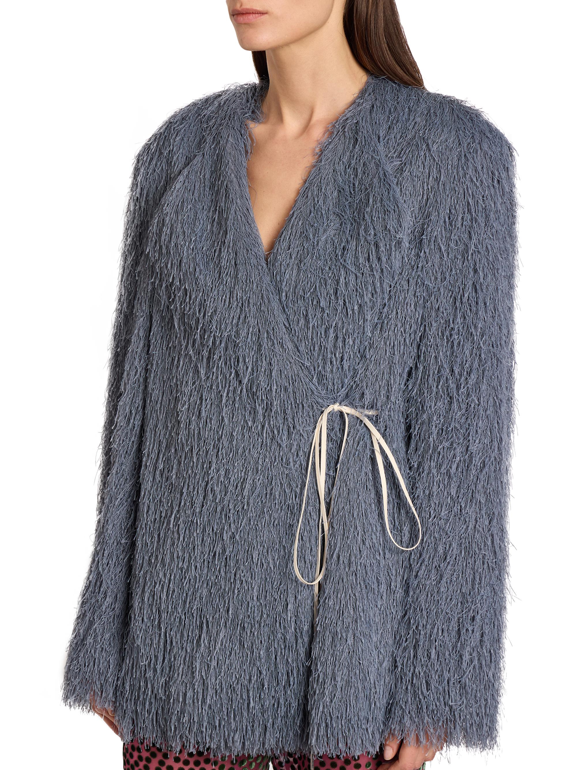 Dries Van Noten Rivla Fringed Short Collarless Coat | Saks Fifth