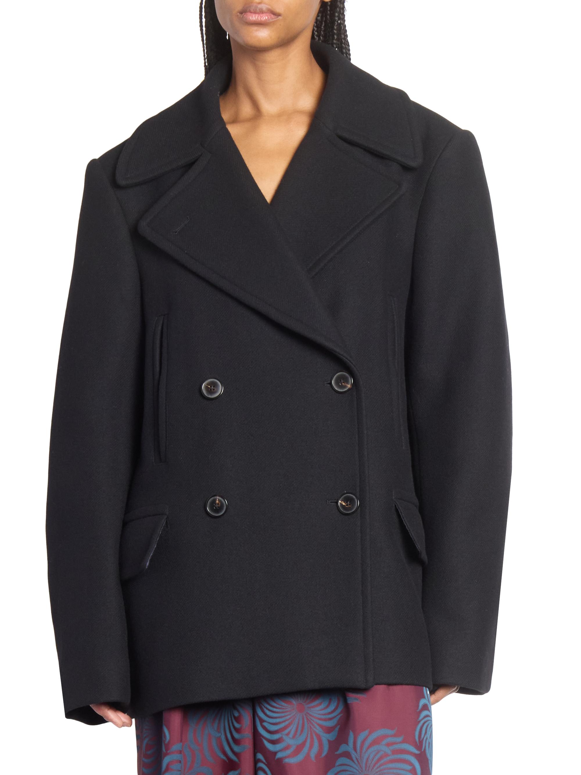 Dries Van Noten Vafel Double-Breasted Wool-Blend Oversized Jacket