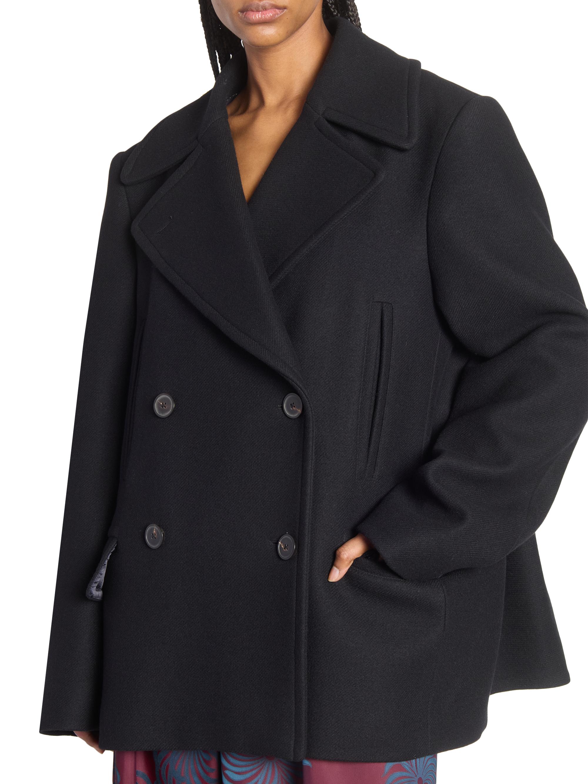 Dries Van Noten Vafel Double-Breasted Wool-Blend Oversized Jacket