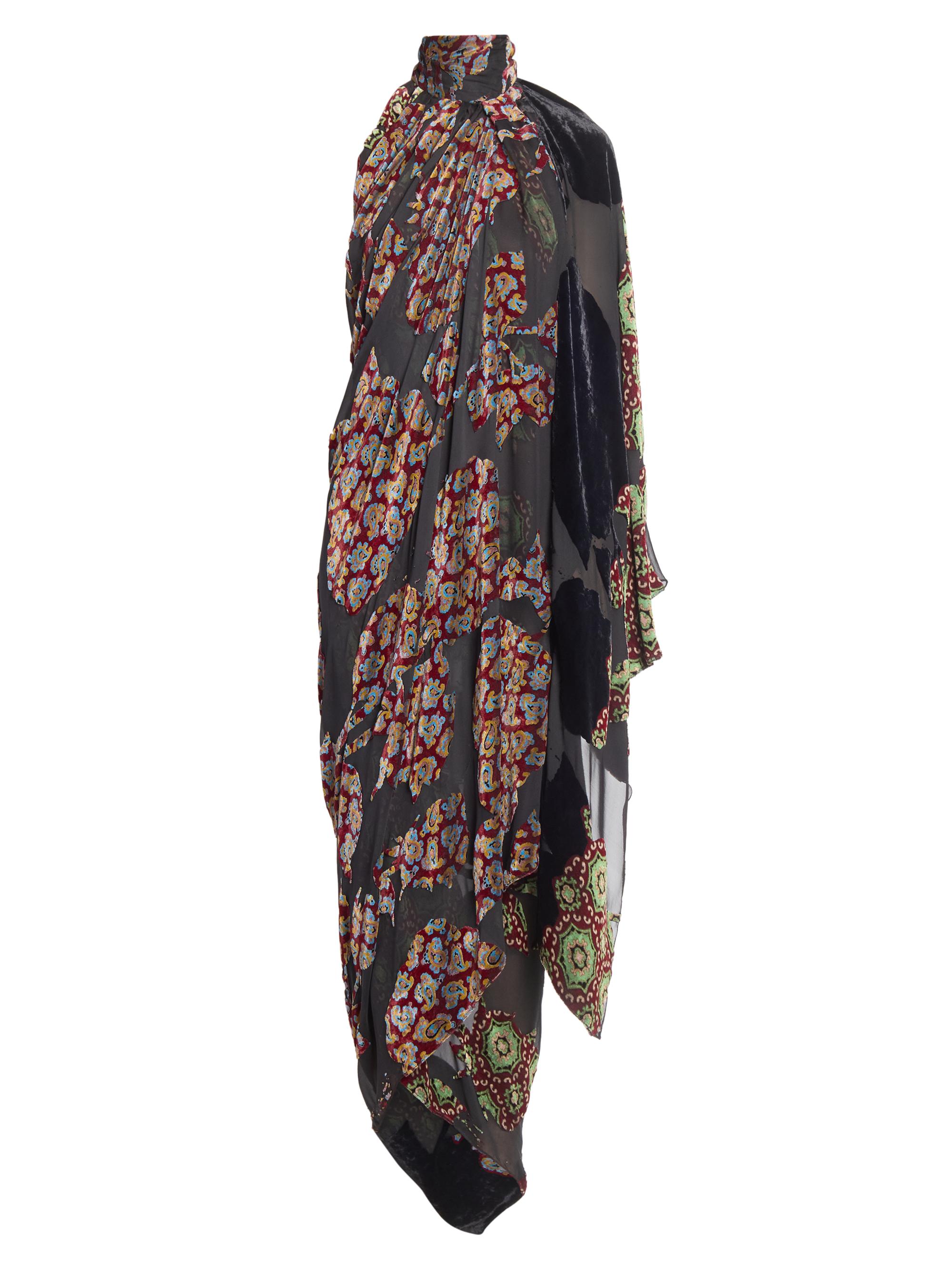 Dries Van Noten Patchwork Asymmetric Draped Maxi Dress | Saks