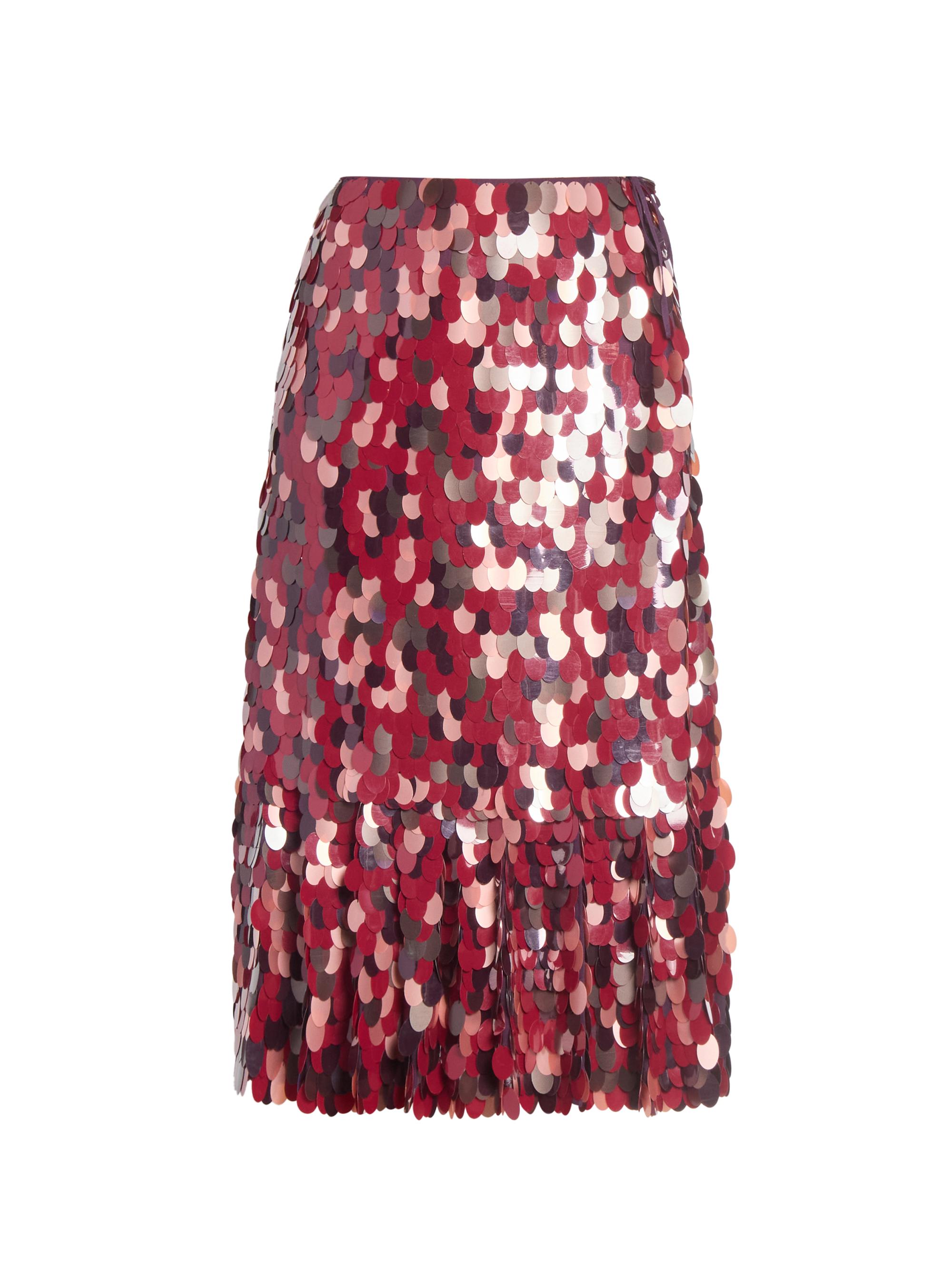 Dries Van Noten Women's Sprity Paillette Flounce Skirt - Burgundy