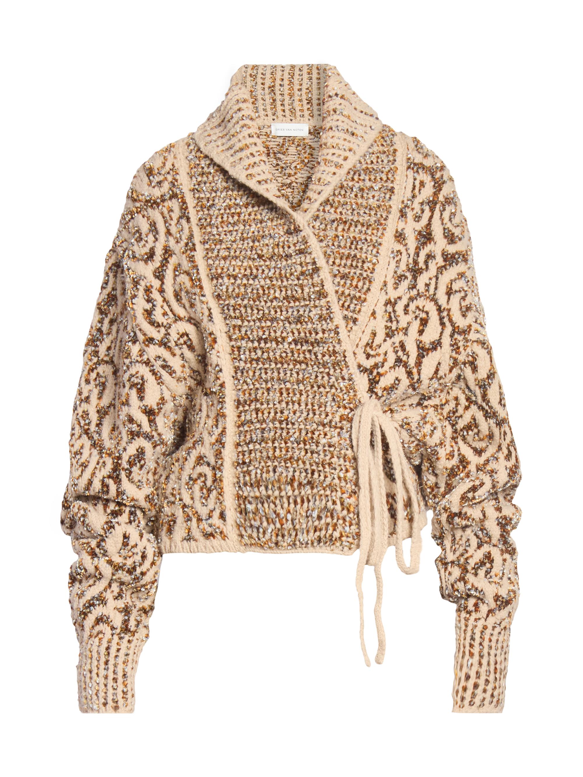 Dries Van Noten Women's Tekla Embellished Wool-Blend Sweater - Beige