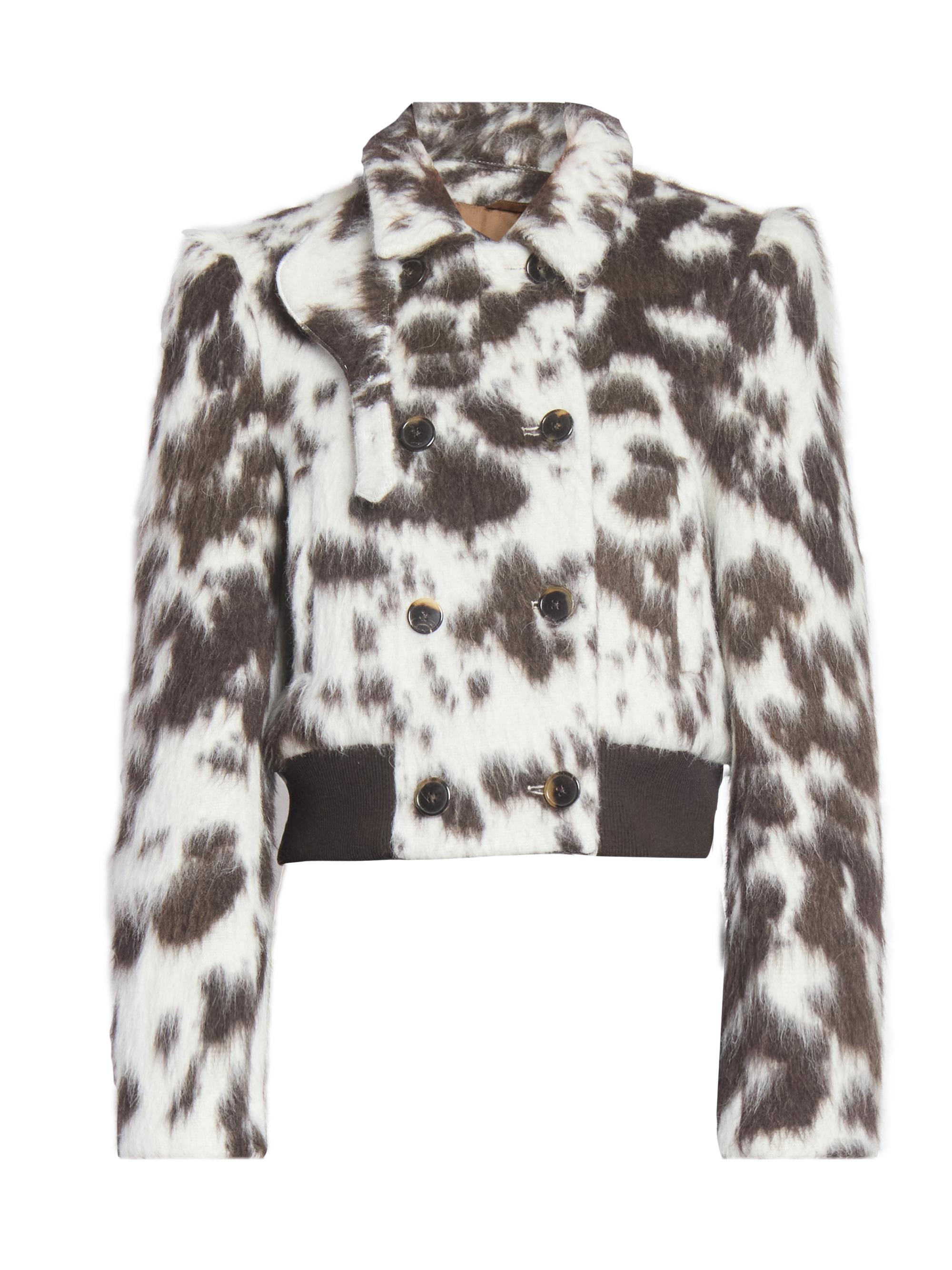 Dries Van Noten Vudy Cow-Print Wool-Blend Jacquard Jacket | Saks