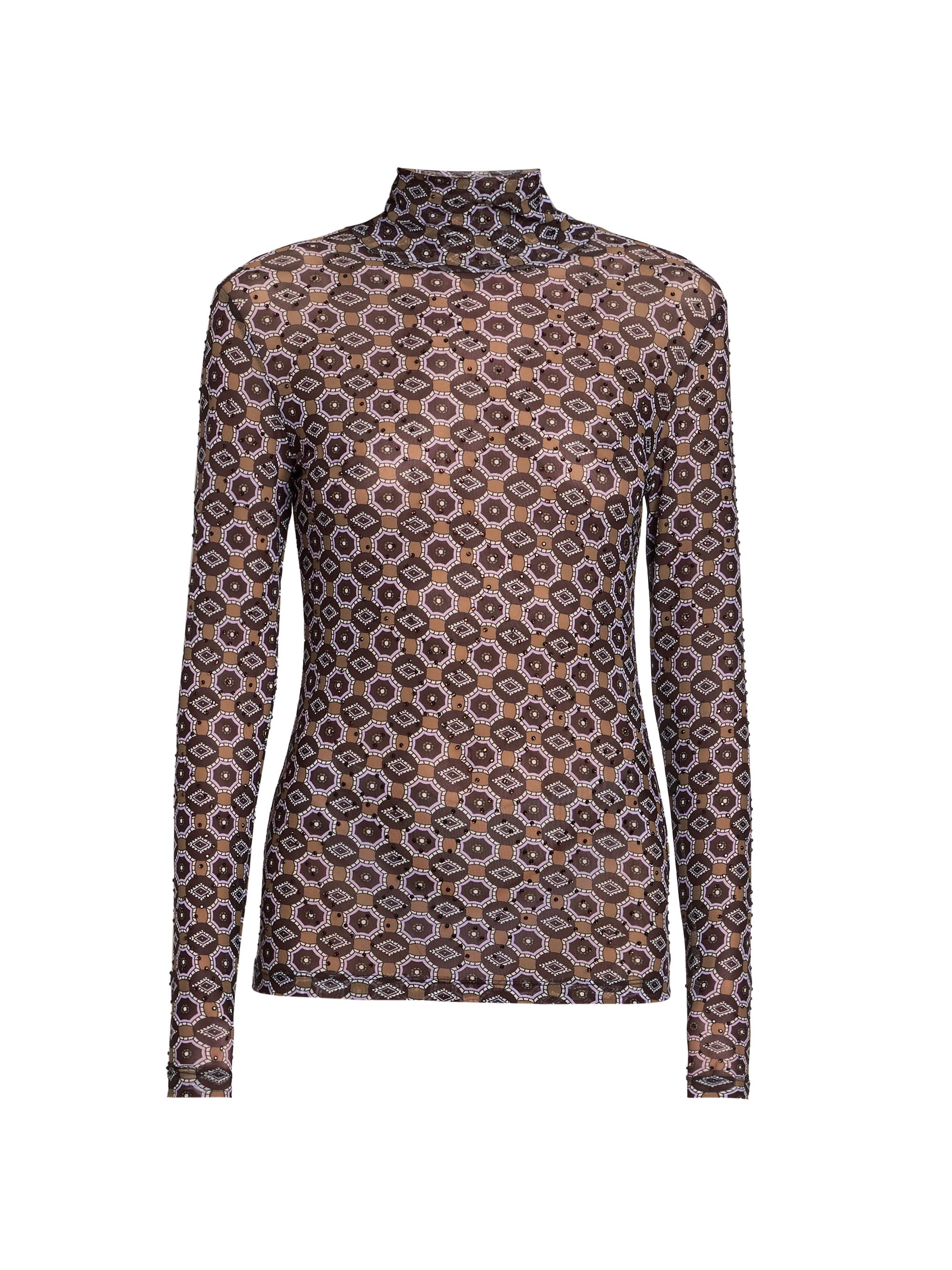 dries yan noten ブラウス Dries Van Noten Hoyser Printed Turtleneck Top | Saks Fifth Avenue