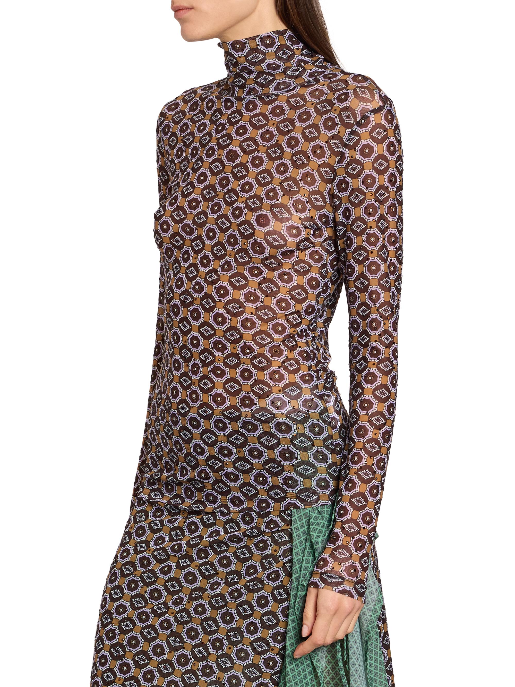 Dries Van Noten Hoyser Printed Turtleneck Top | Saks Fifth Avenue