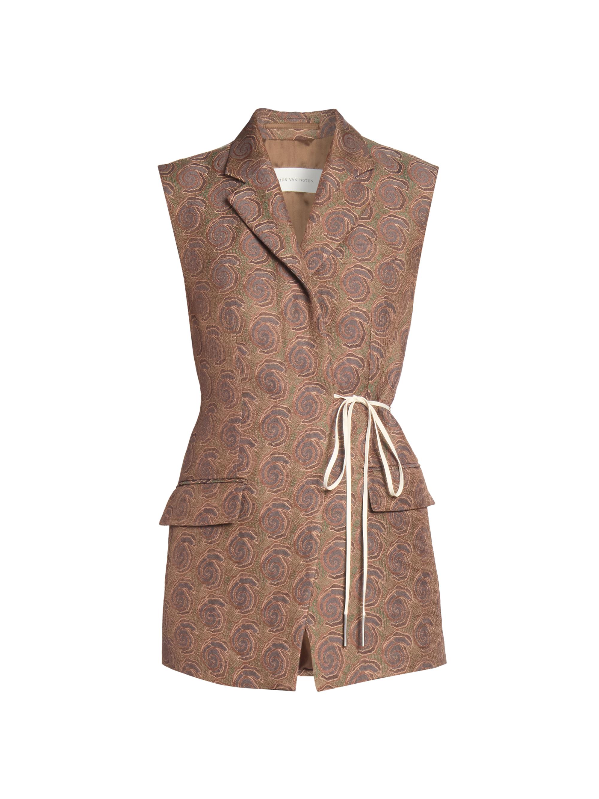 Dries Van Noten Women's Bimbila Printed Sleeveless Blazer - Bottle