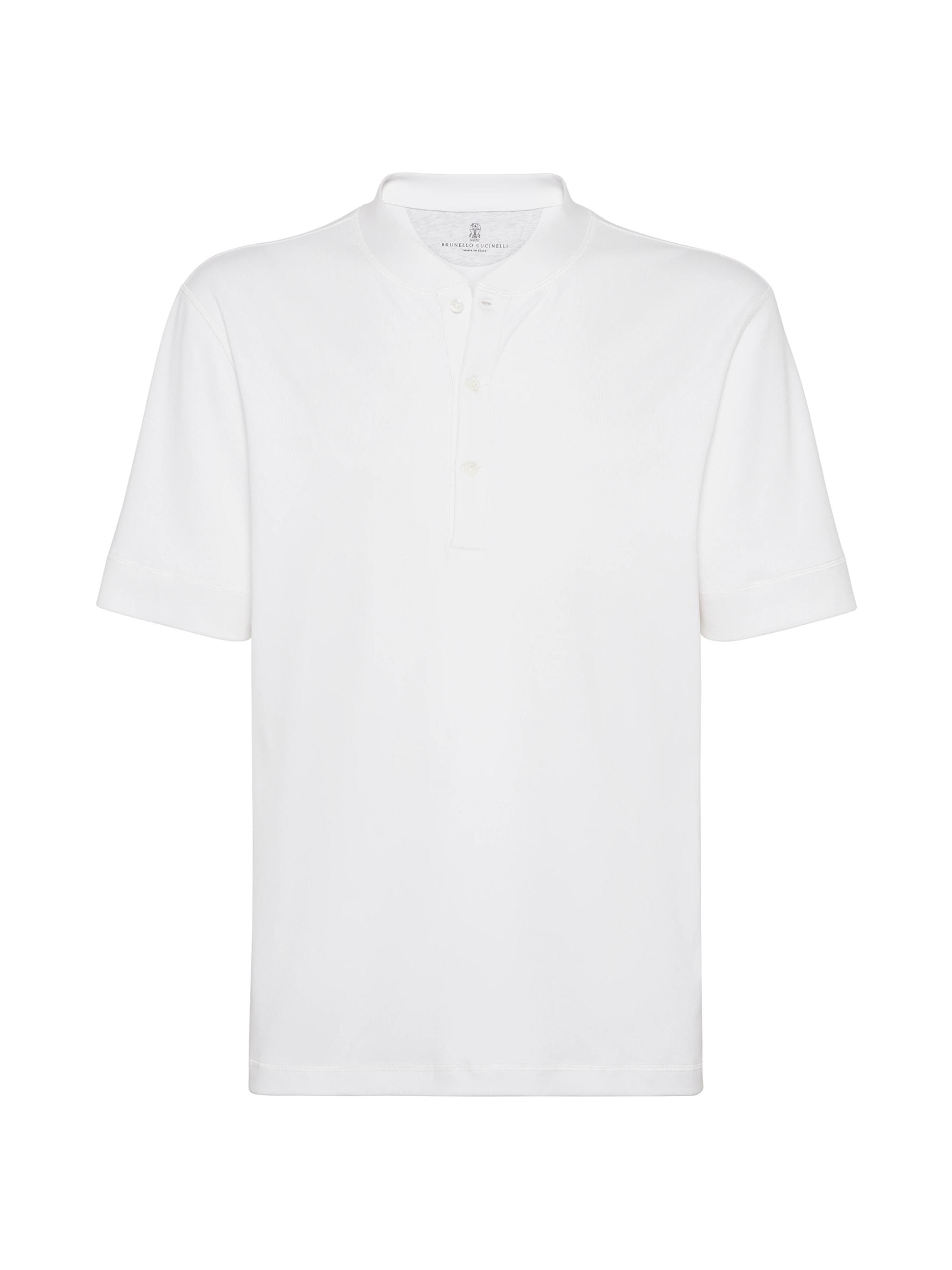 Brunello Cucinelli Men's Ribbed Stretch Cotton and Modal Jersey T-Shirt - White