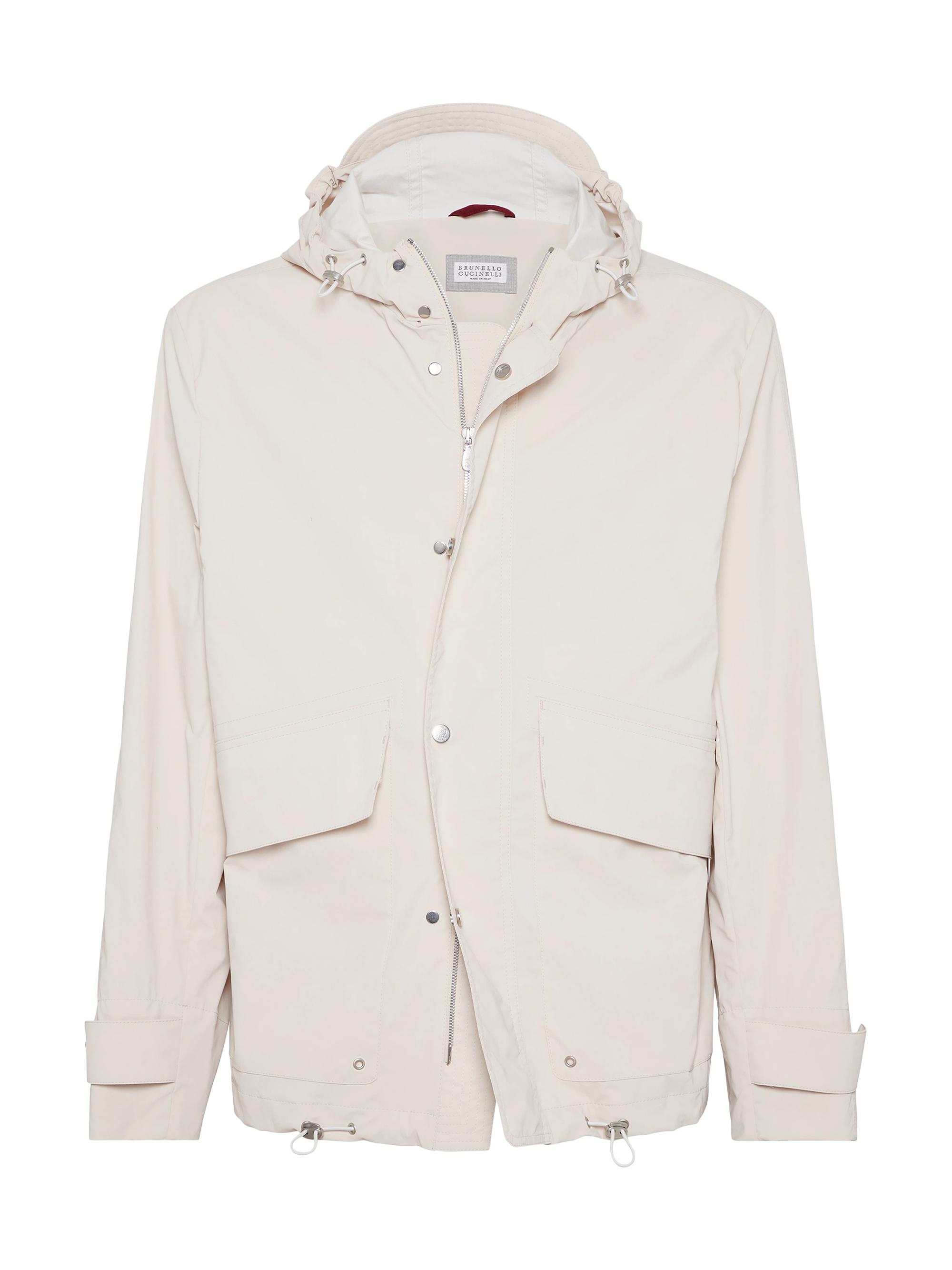 Brunello Cucinelli Men's Water Resistant Bonded Cotton Short Parka Jacket - Shell