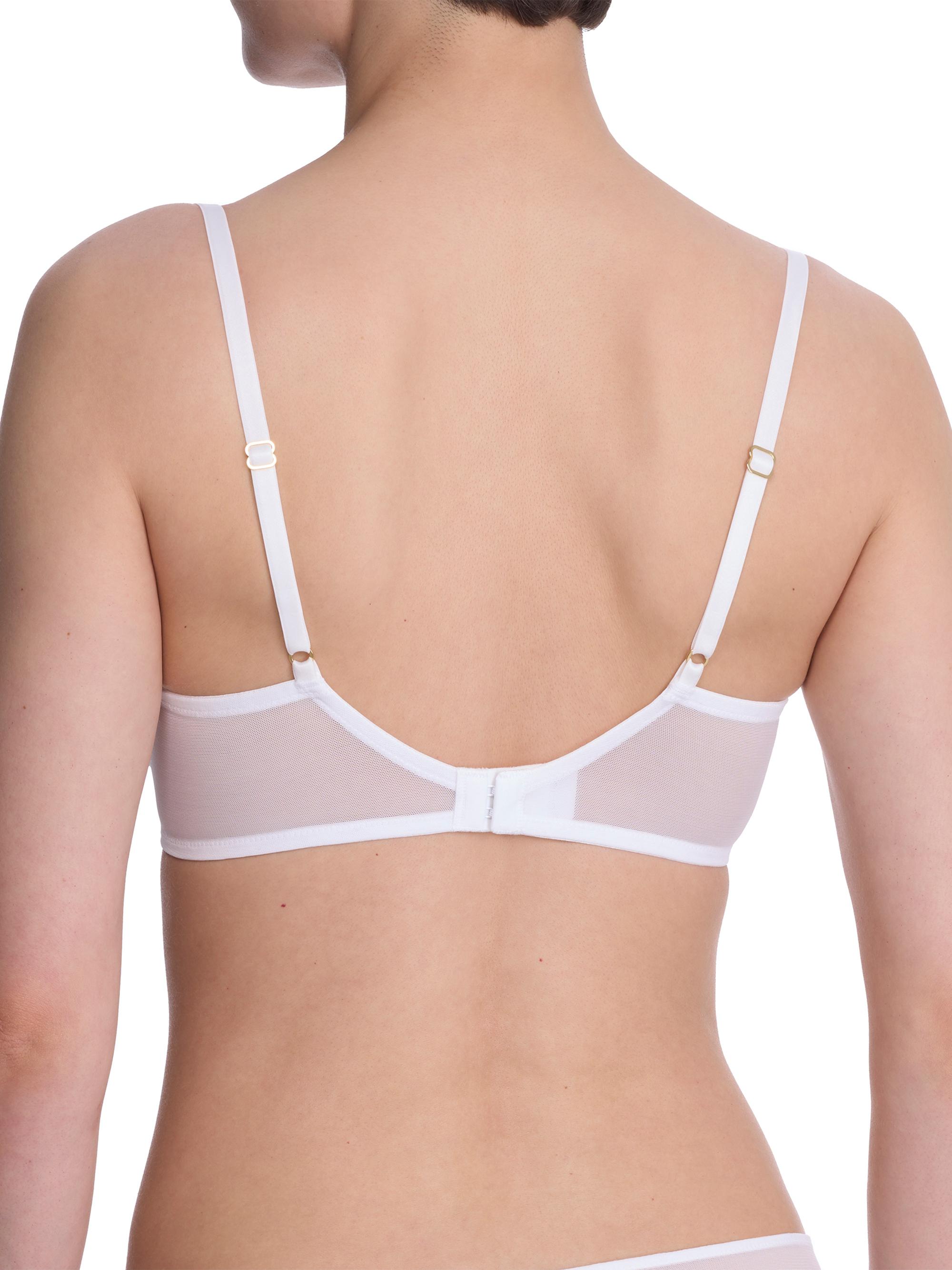 Natori Women's Flora Unlined Lace Balconette Underwire Bra - White | Thumbnail 3