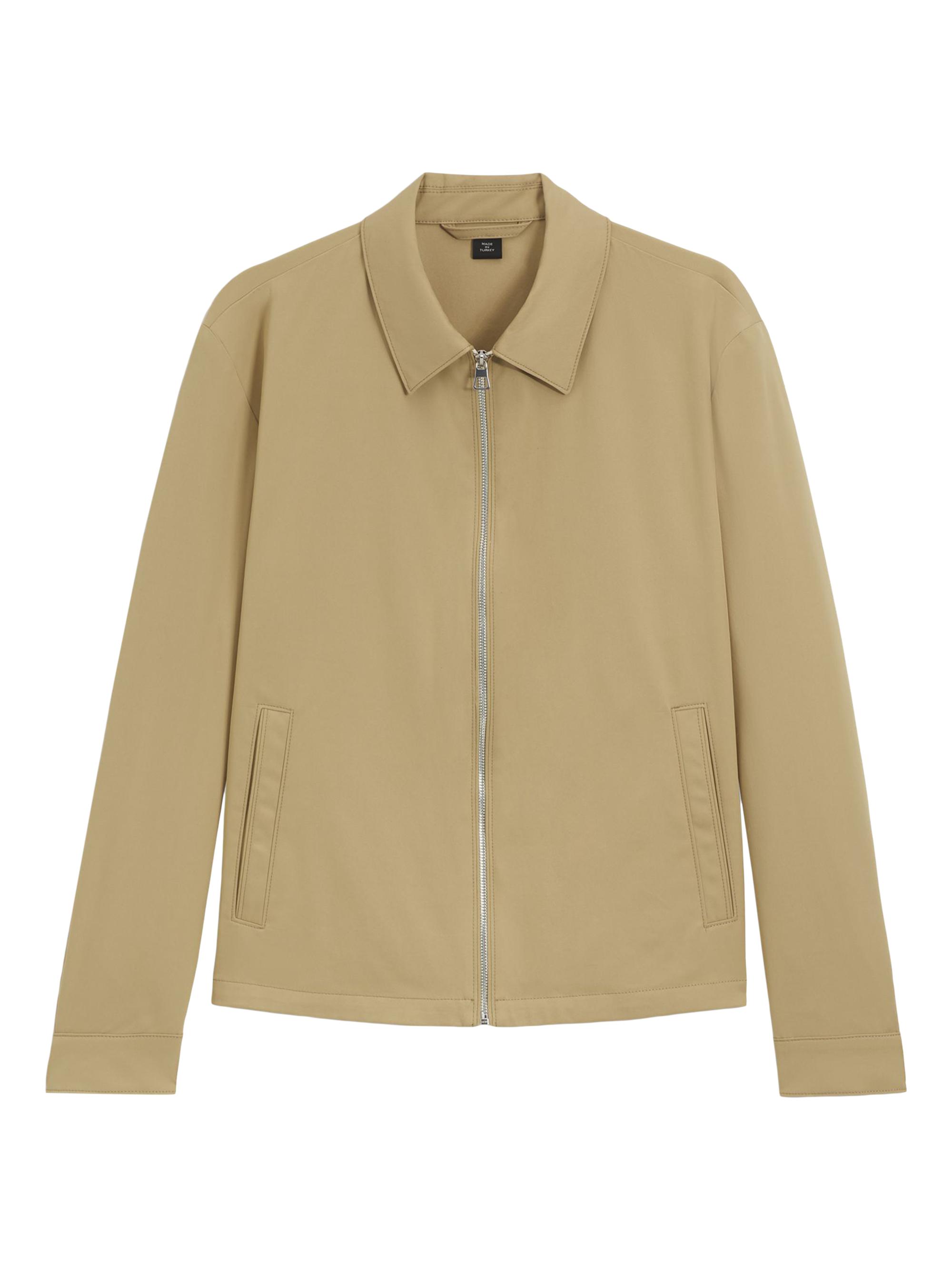 BOSS Men's Beckham x Boss Cotton-Blend Jacket with Zipped Closure - Light Beige