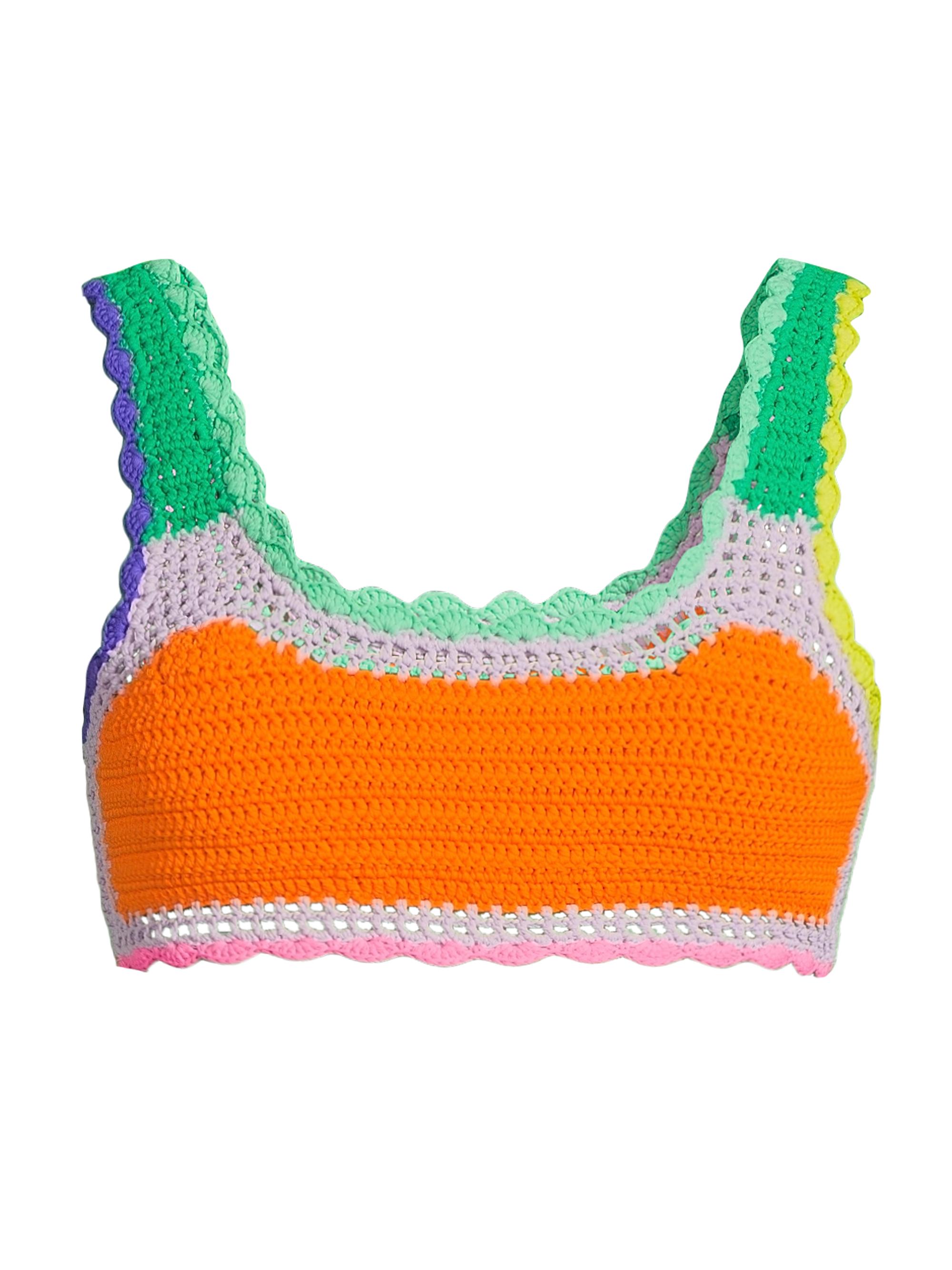 Beach Riot Women's Elliot Crochet Bikini Top - Technicolor Rays
