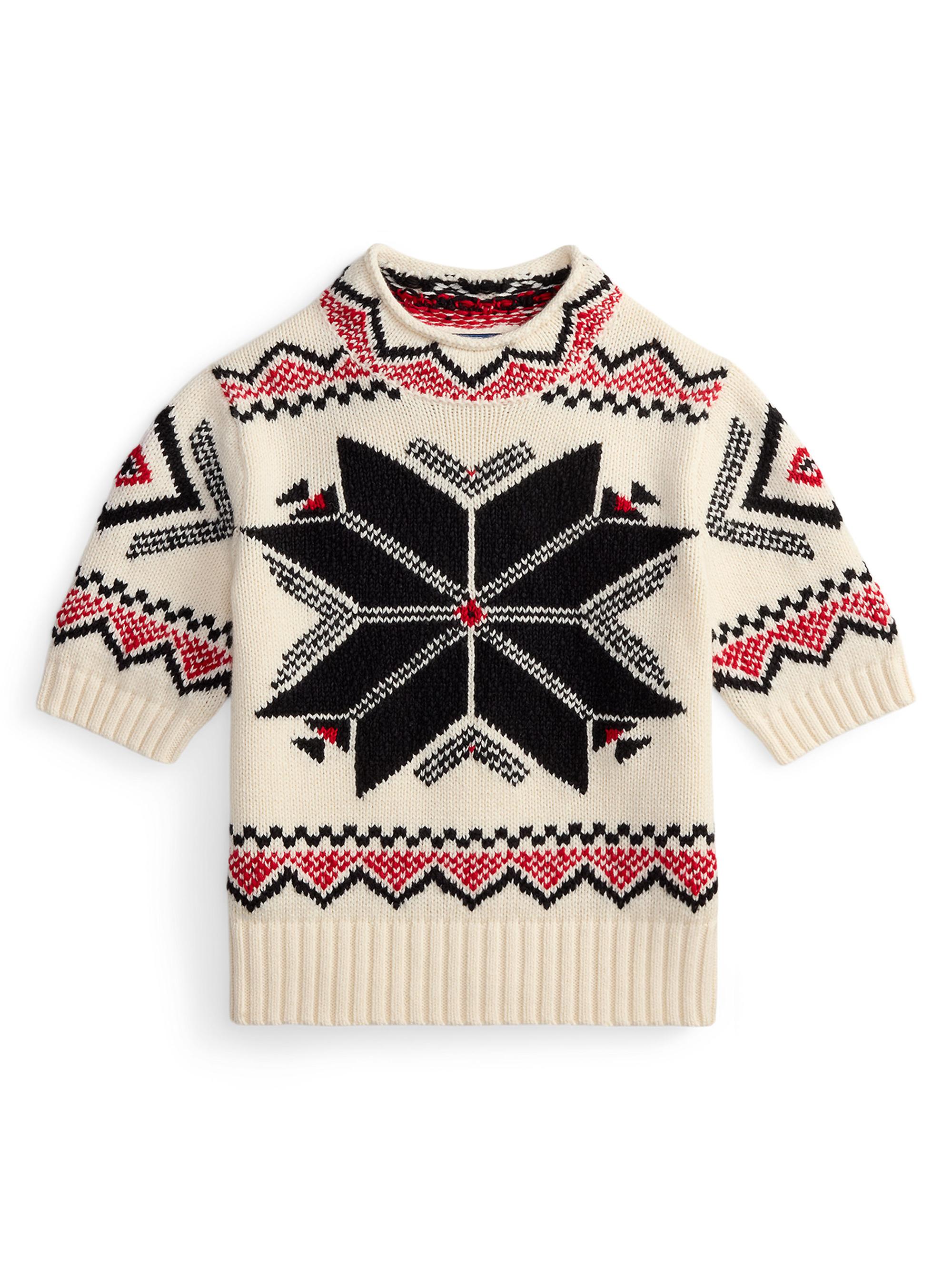 Polo Ralph Lauren Women's Fair Isle Short-Sleeve Sweater - Cream Multi