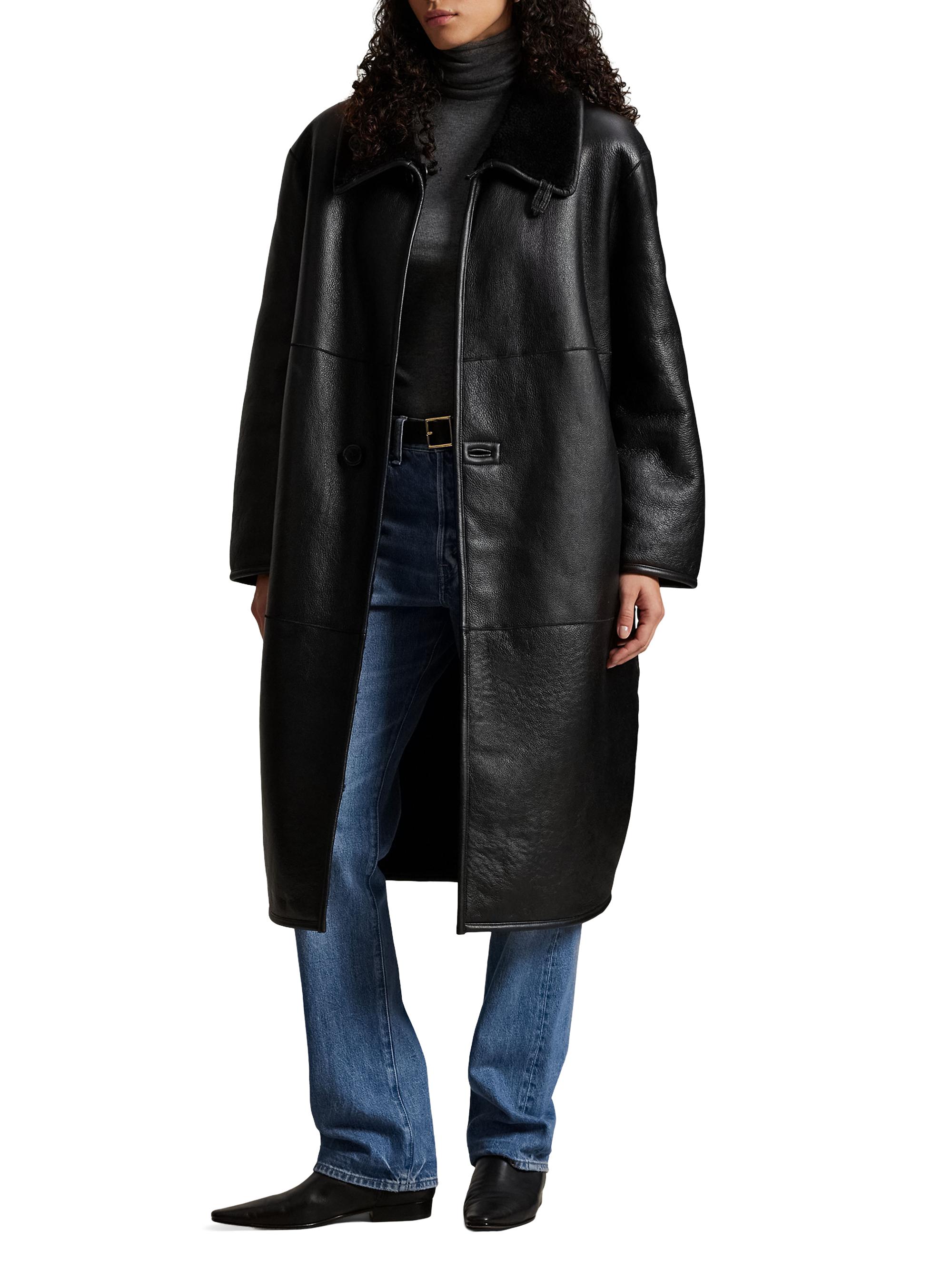 Polo Ralph Lauren Shearling & Leather Oversized Coat | Saks Fifth