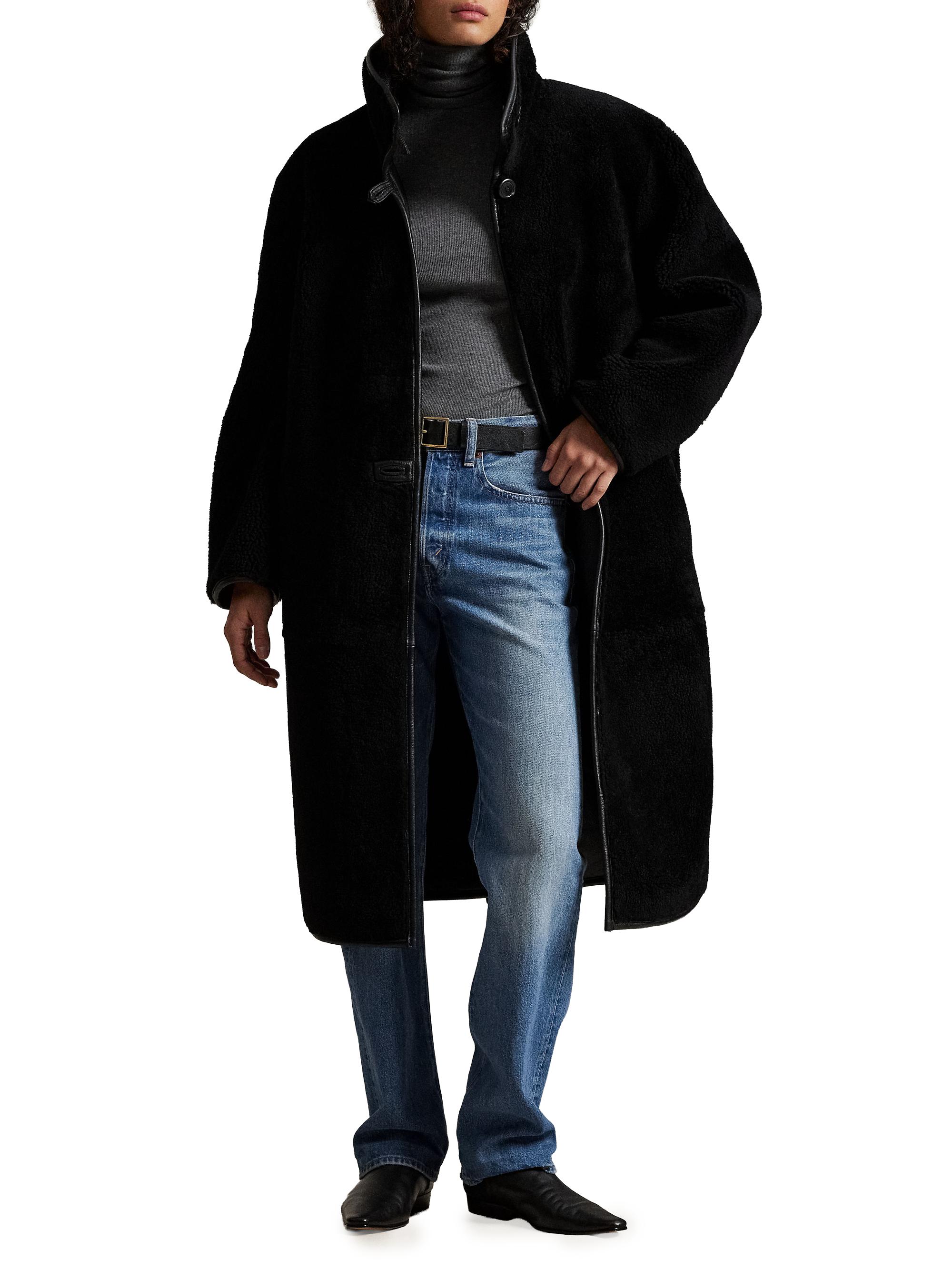 S317.4 Ralph Lauren ボアコート Polo Ralph Lauren Shearling & Leather Oversized Coat | Saks Fifth