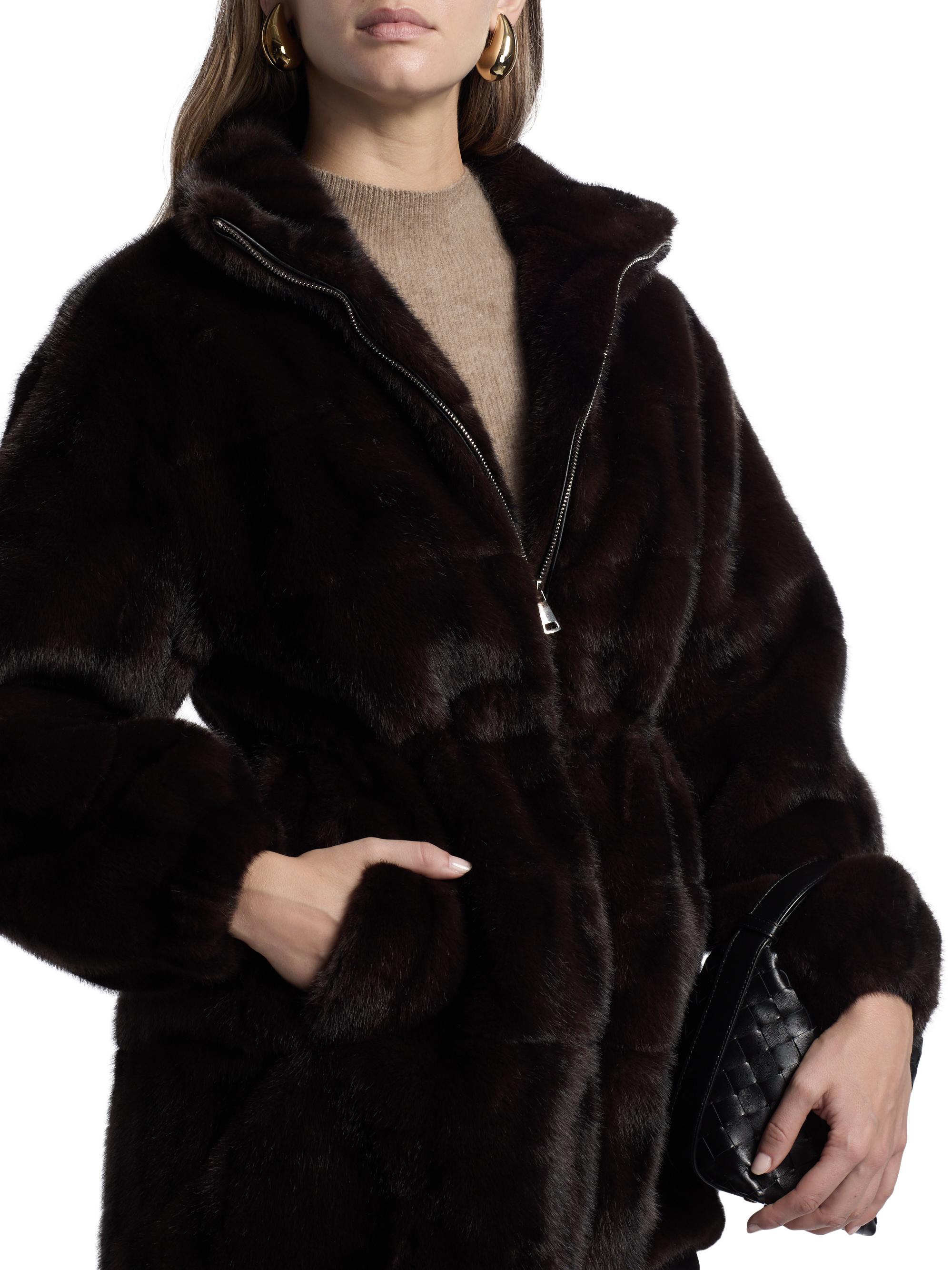 Elie Tahari The Eliana Faux- Fur Zip-Front Coat | Saks Fifth Avenue
