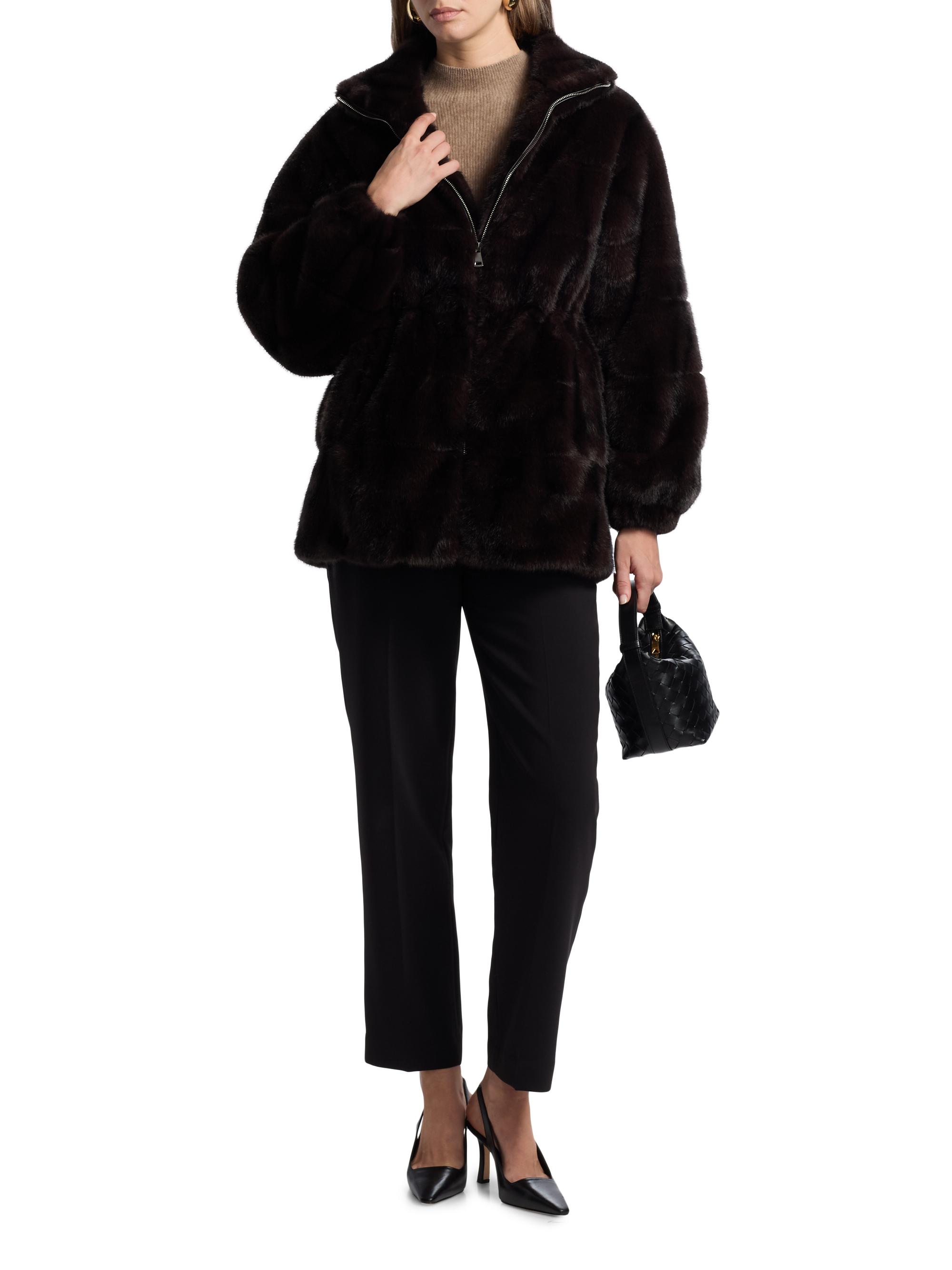 Elie Tahari The Eliana Faux- Fur Zip-Front Coat | Saks Fifth Avenue