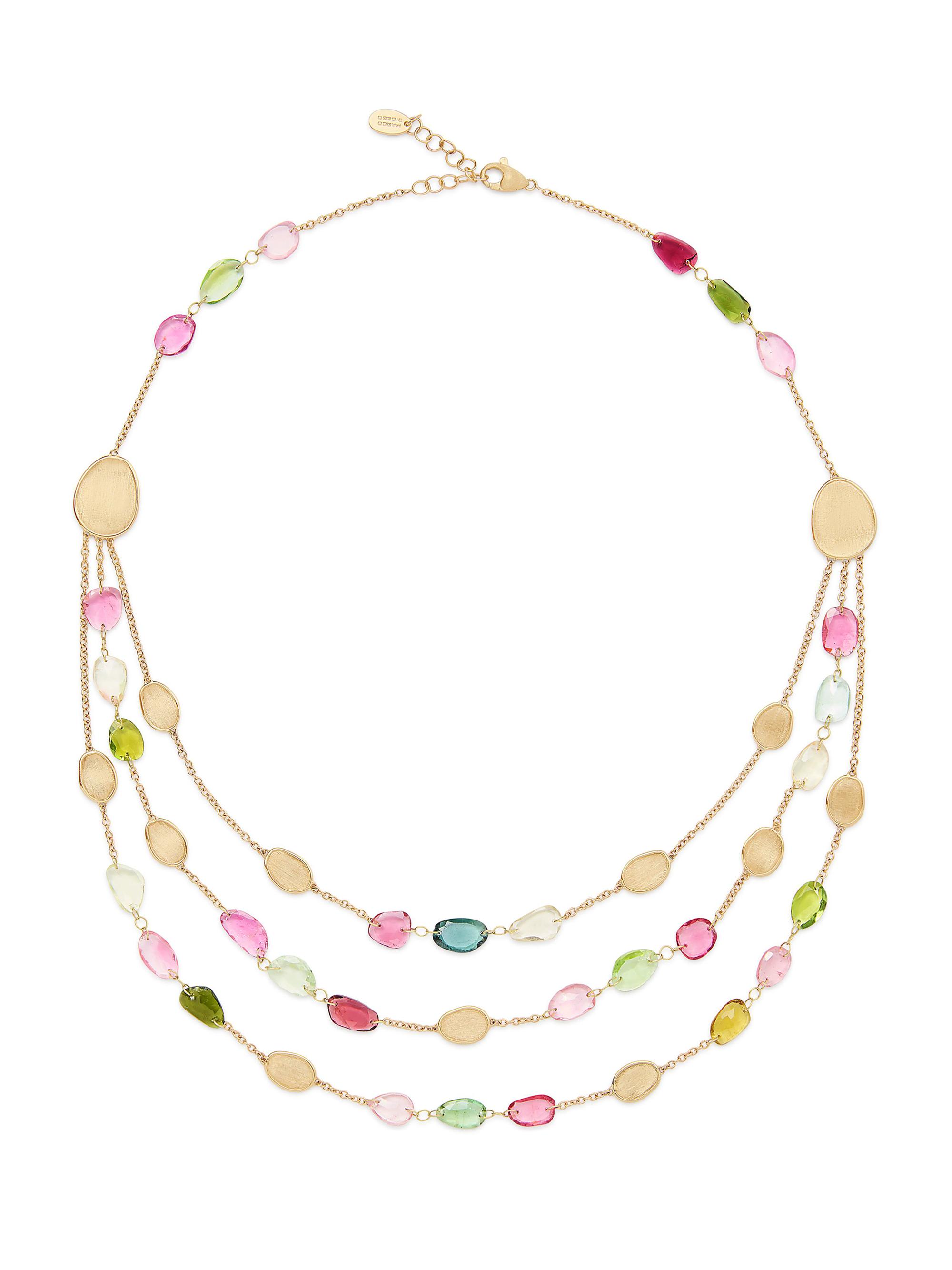 Marco Bicego Women's Lunaria 18K Yellow Gold & Tourmaline Triple-Strand Necklace - Yellow Gold
