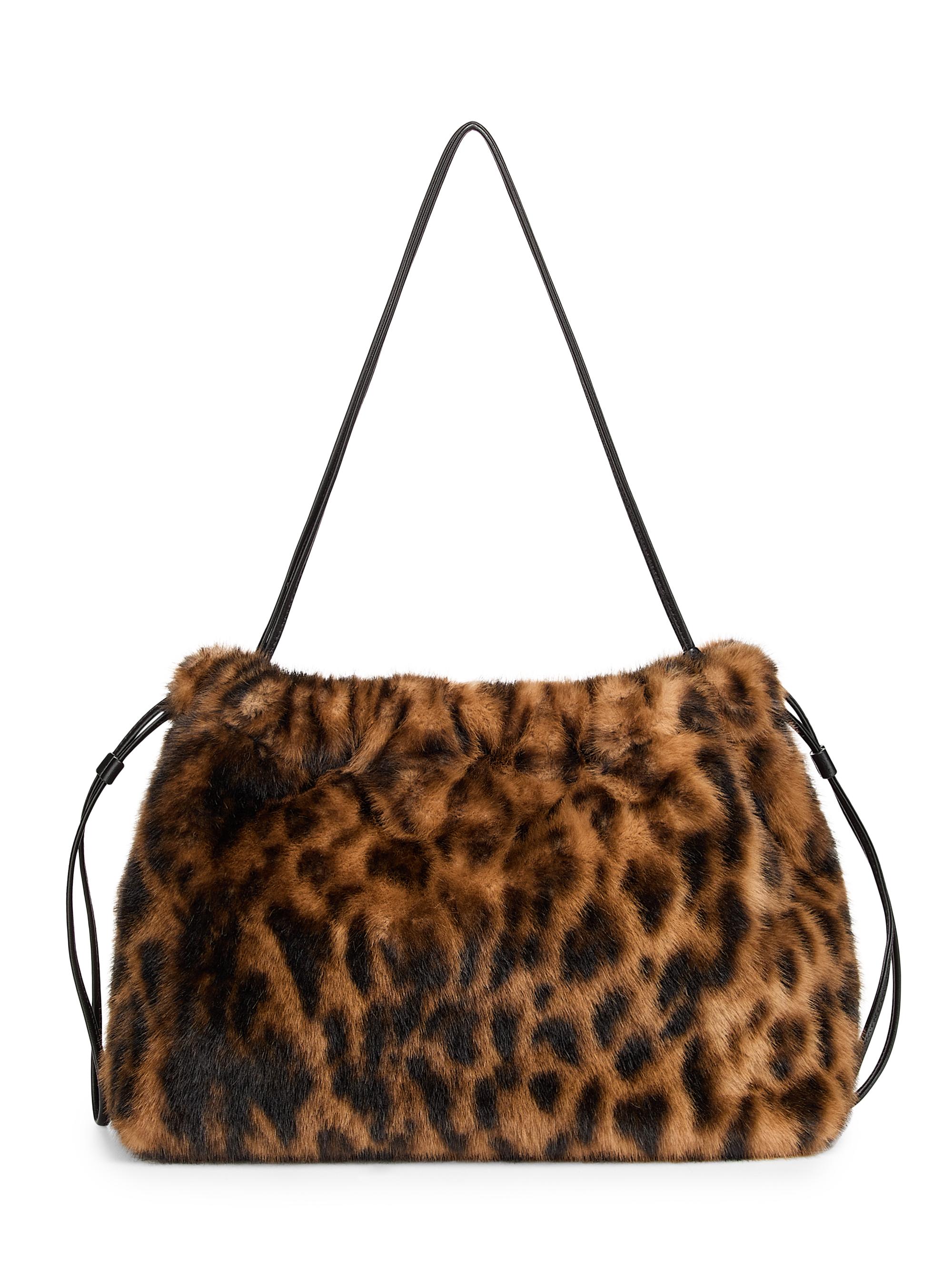 Staud Harlow Faux Fur & Leather Top Handle Bag | Saks Fifth