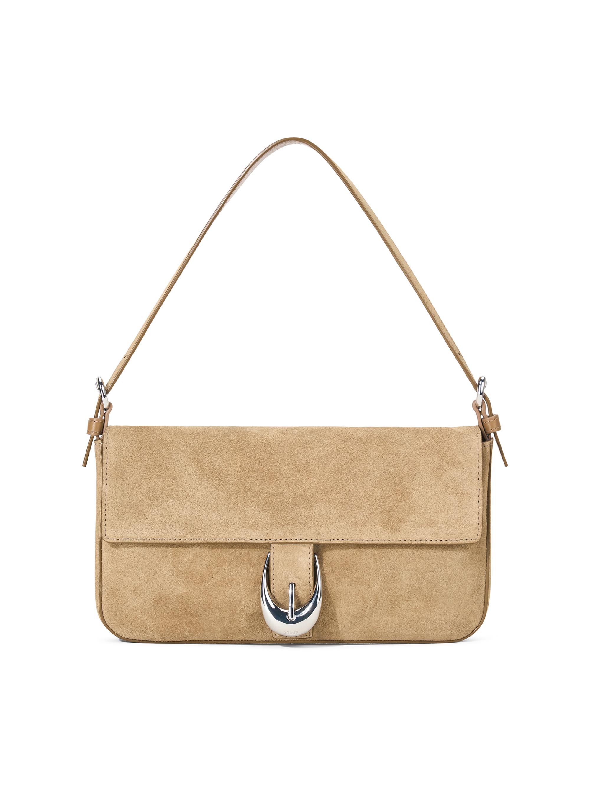 Staud Women's Harlow Suede Shoulder Bag - Dune