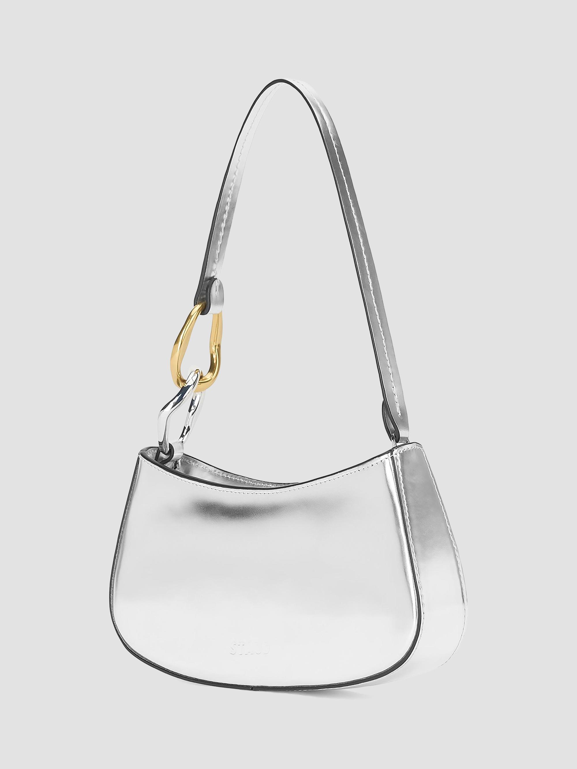 STAUD Ollie Metallic Leather Shoulder Bag | Saks Fifth Avenue