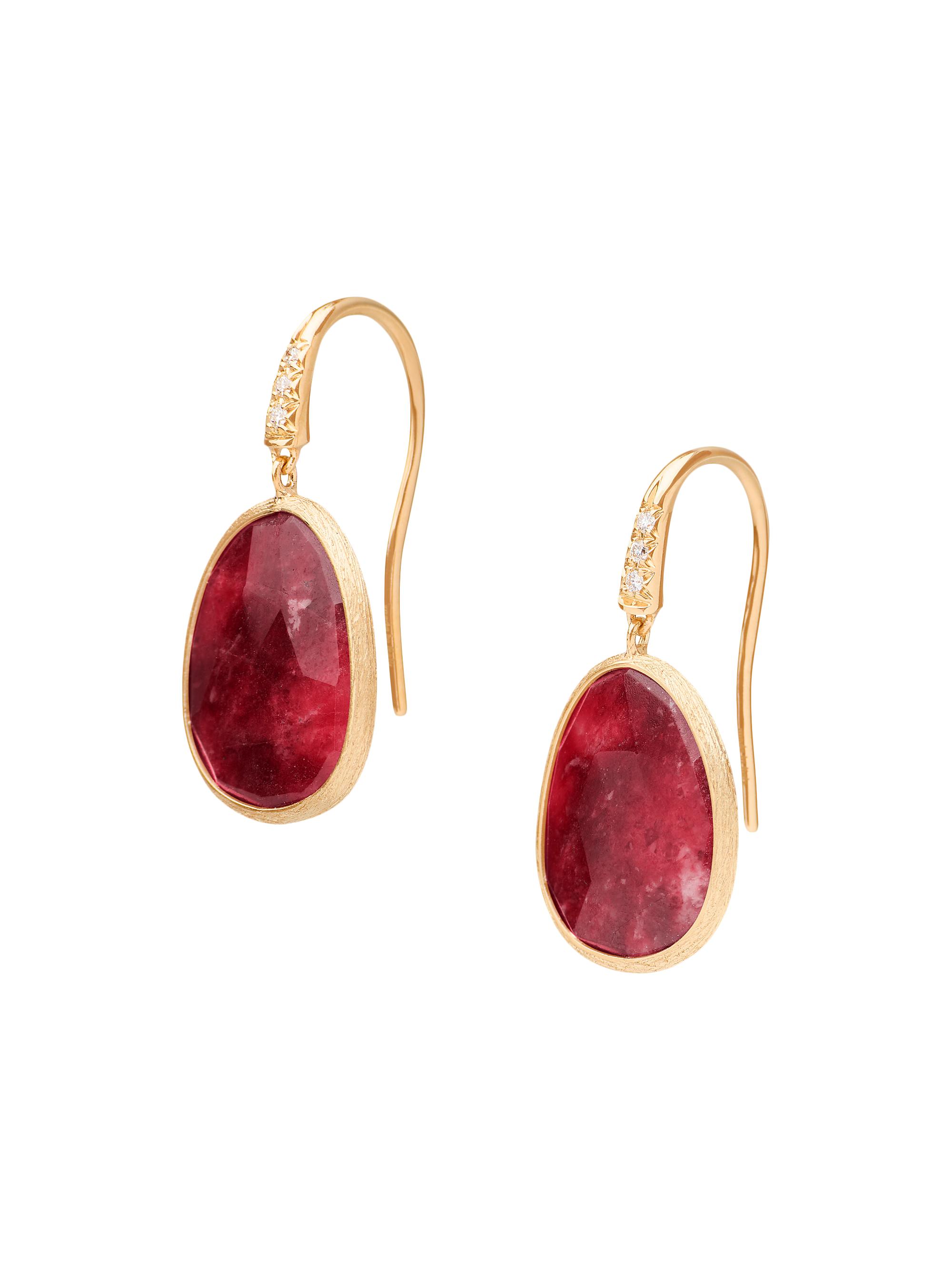 Marco Bicego Women's Lunaria Color 18K Yellow Gold, Gemstone & 0.04 TCW Diamond Drop Earrings - Purple