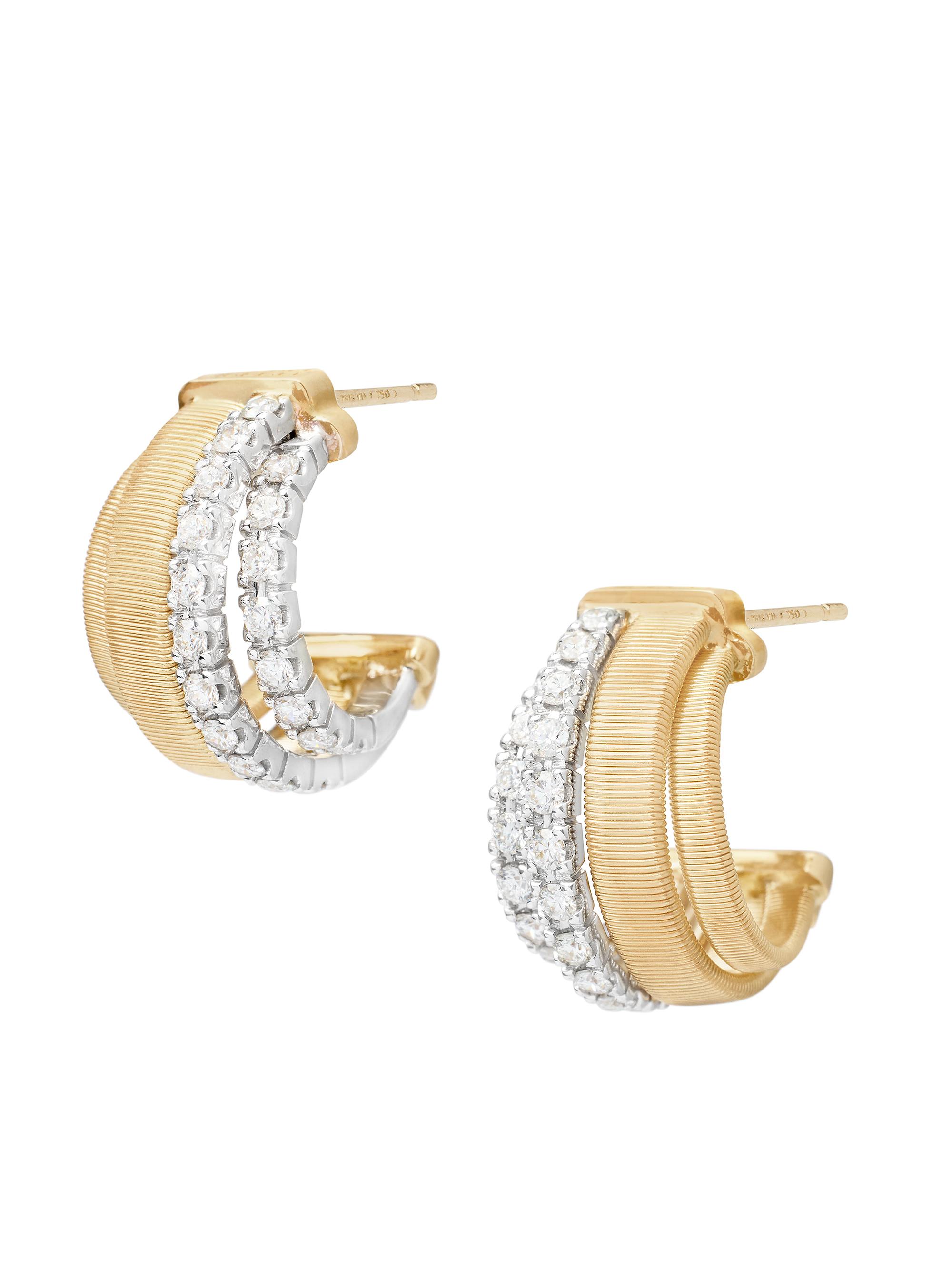 Marco Bicego Women's Masai Two-Tone 18K Gold & 0.76 TCW Diamond Hoop Earrings - Yellow Gold