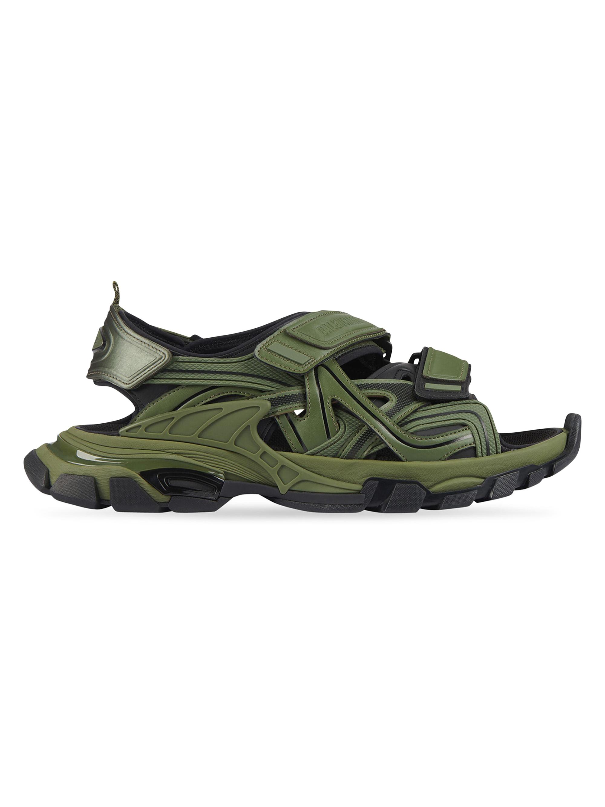 Balenciaga Men's Track Sandals - Kaki Black