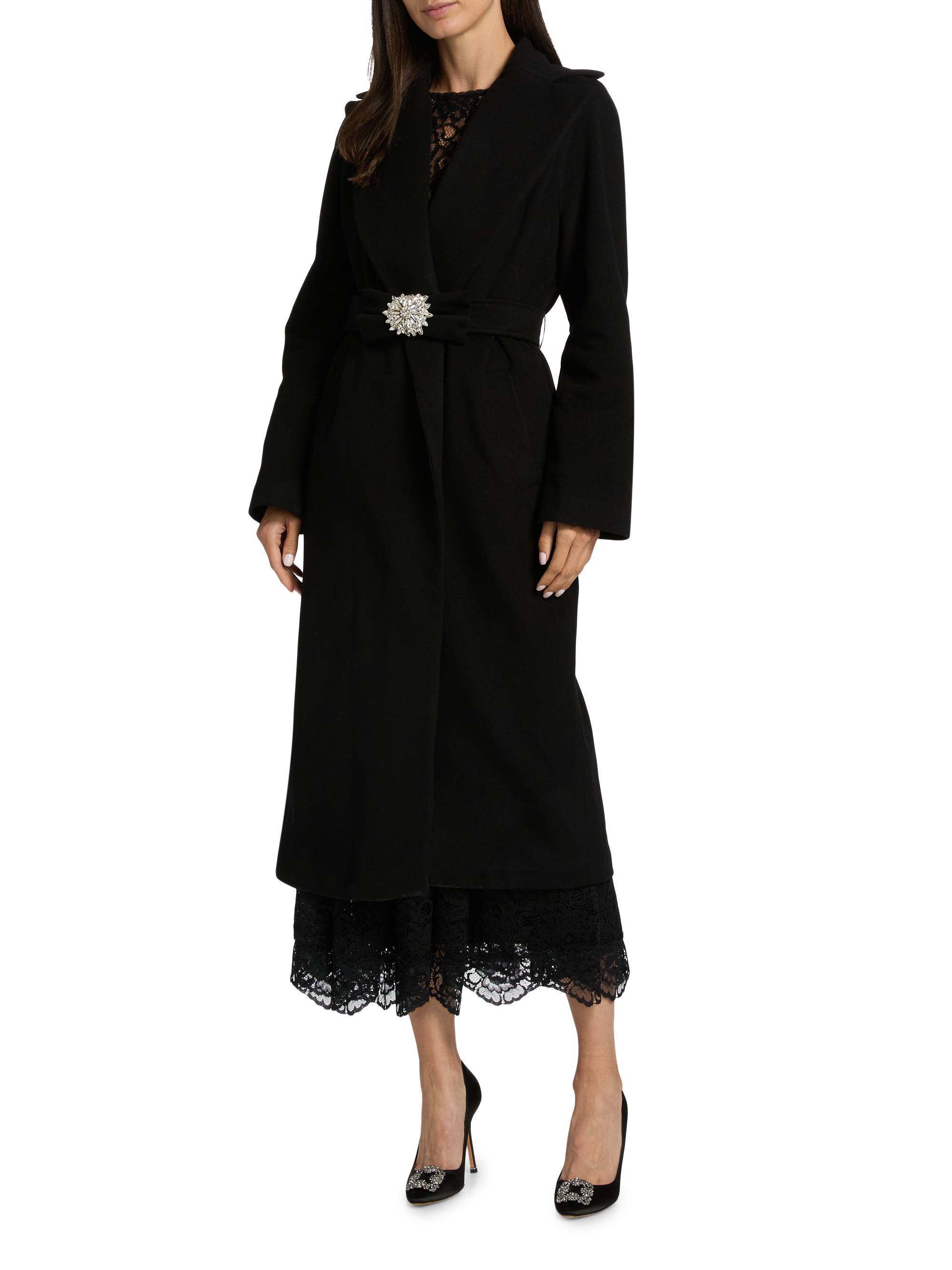 Chiara Boni La Petite Robe Exbal Embellished Virgin Wool-Blend Belted ...