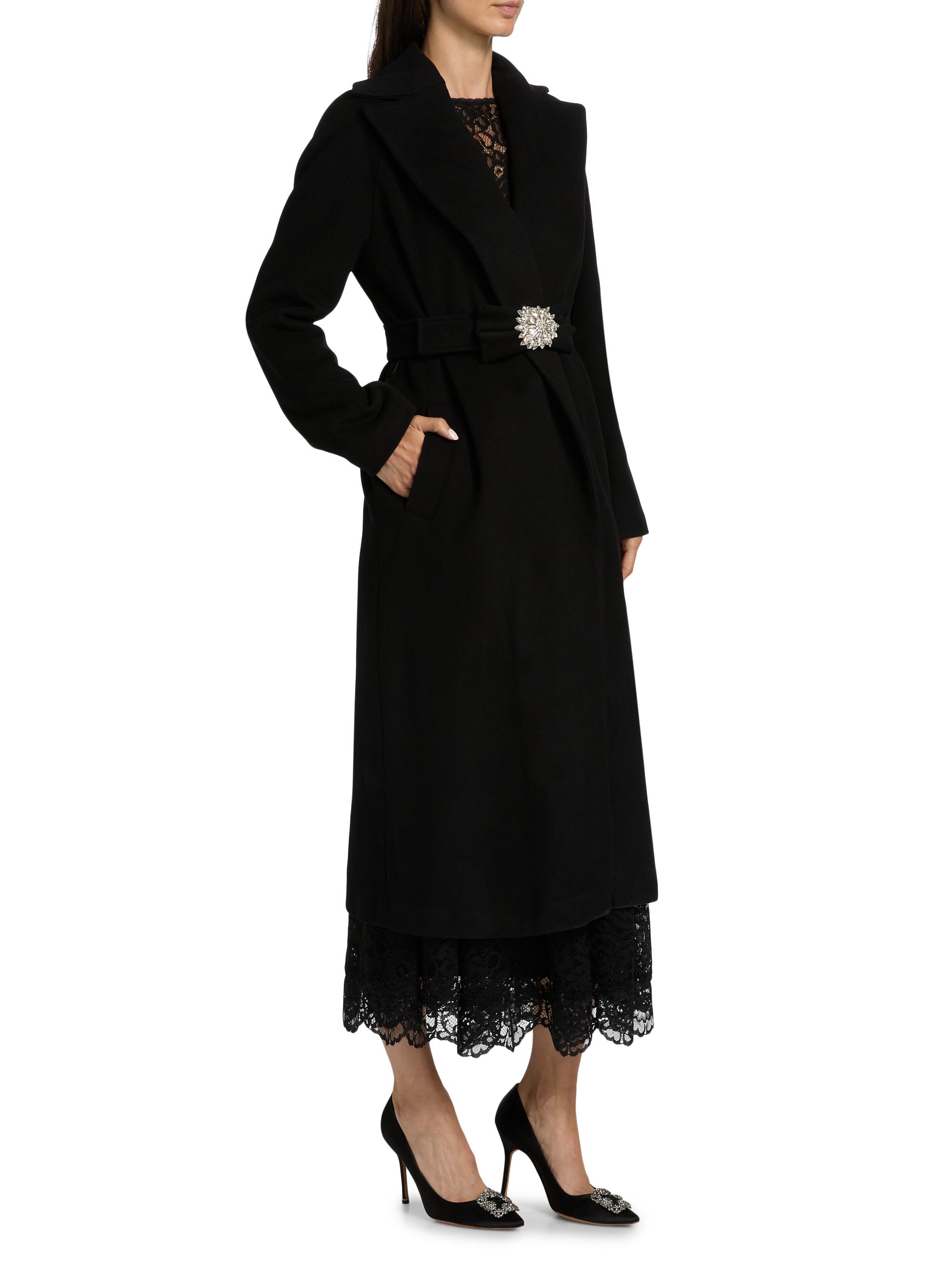 Chiara Boni La Petite Robe Exbal Embellished Virgin Wool-Blend Belted ...