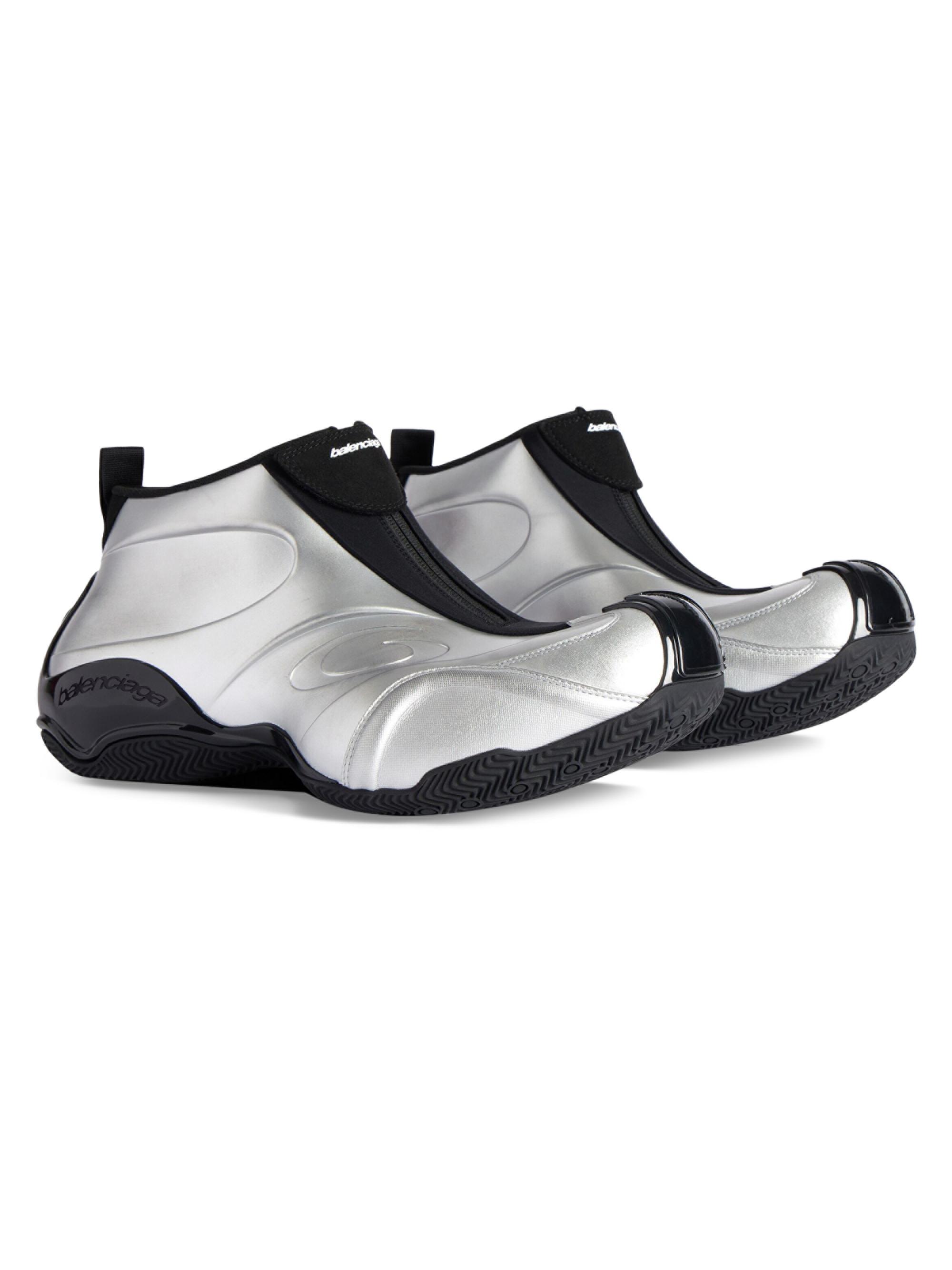 Balenciaga Men's Basketball Sneakers - Silver Black