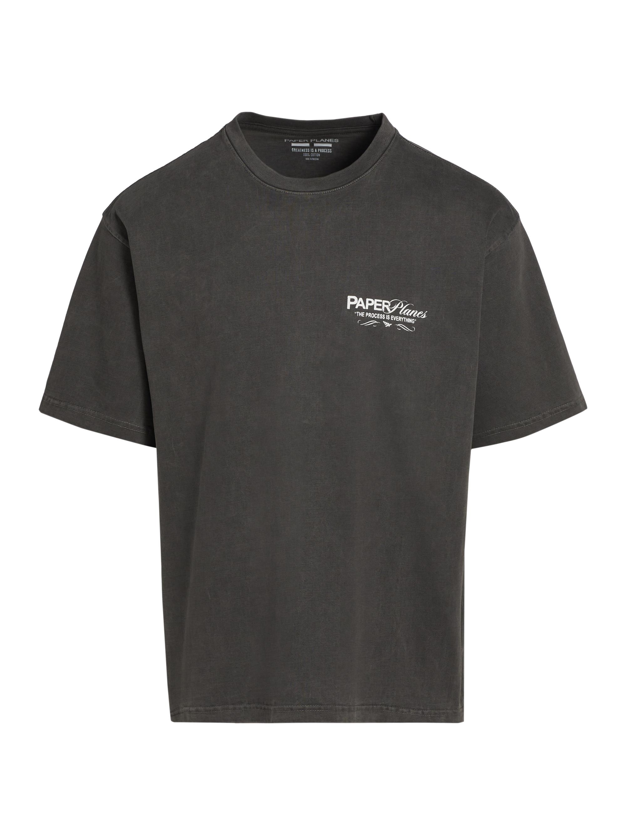 Paper Planes Men's Process Logo Heavyweight Cotton T-Shirt - Washed Black