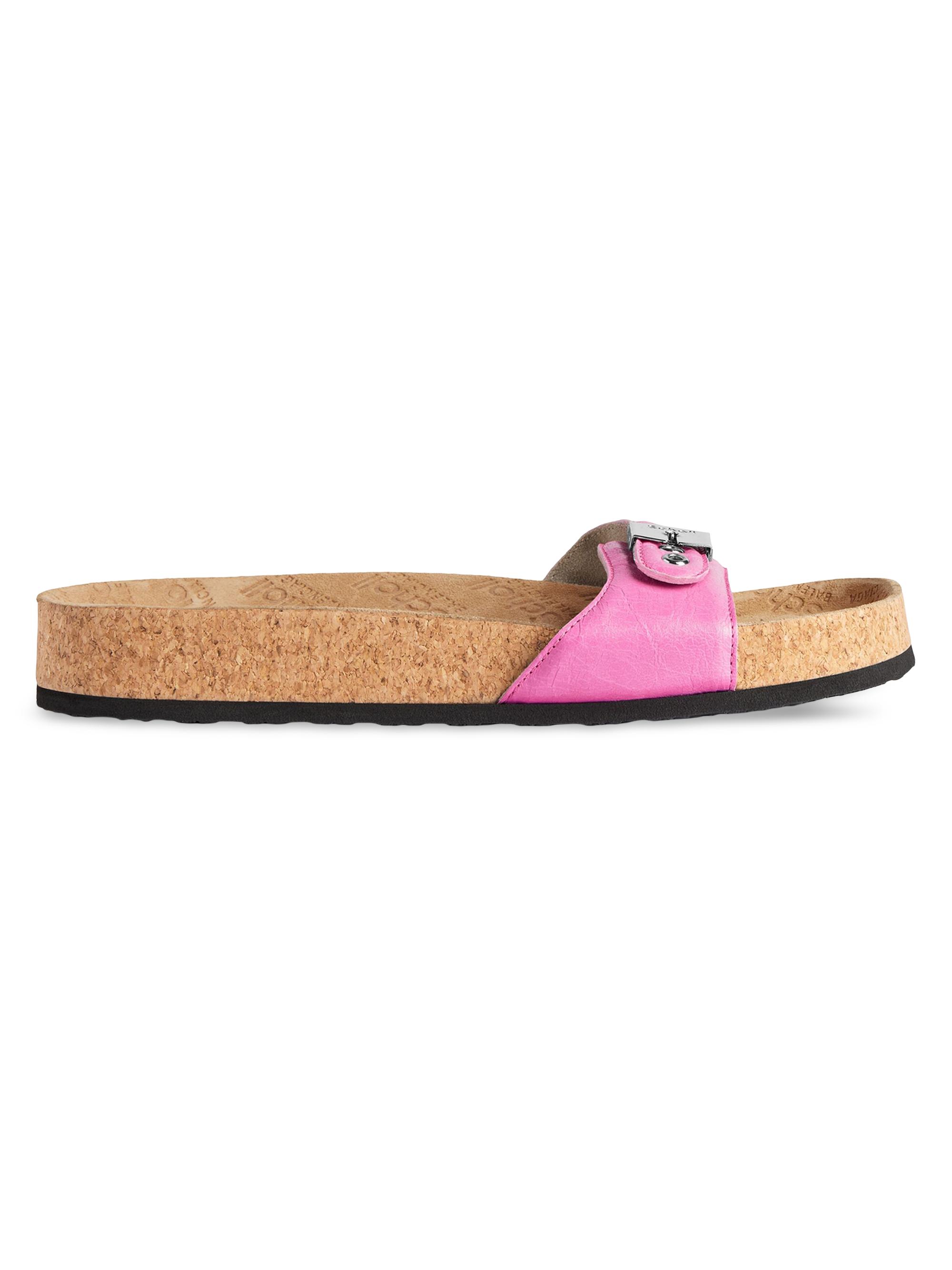 Balenciaga Women's I Scholl Flat Sandals - Glossy Pink