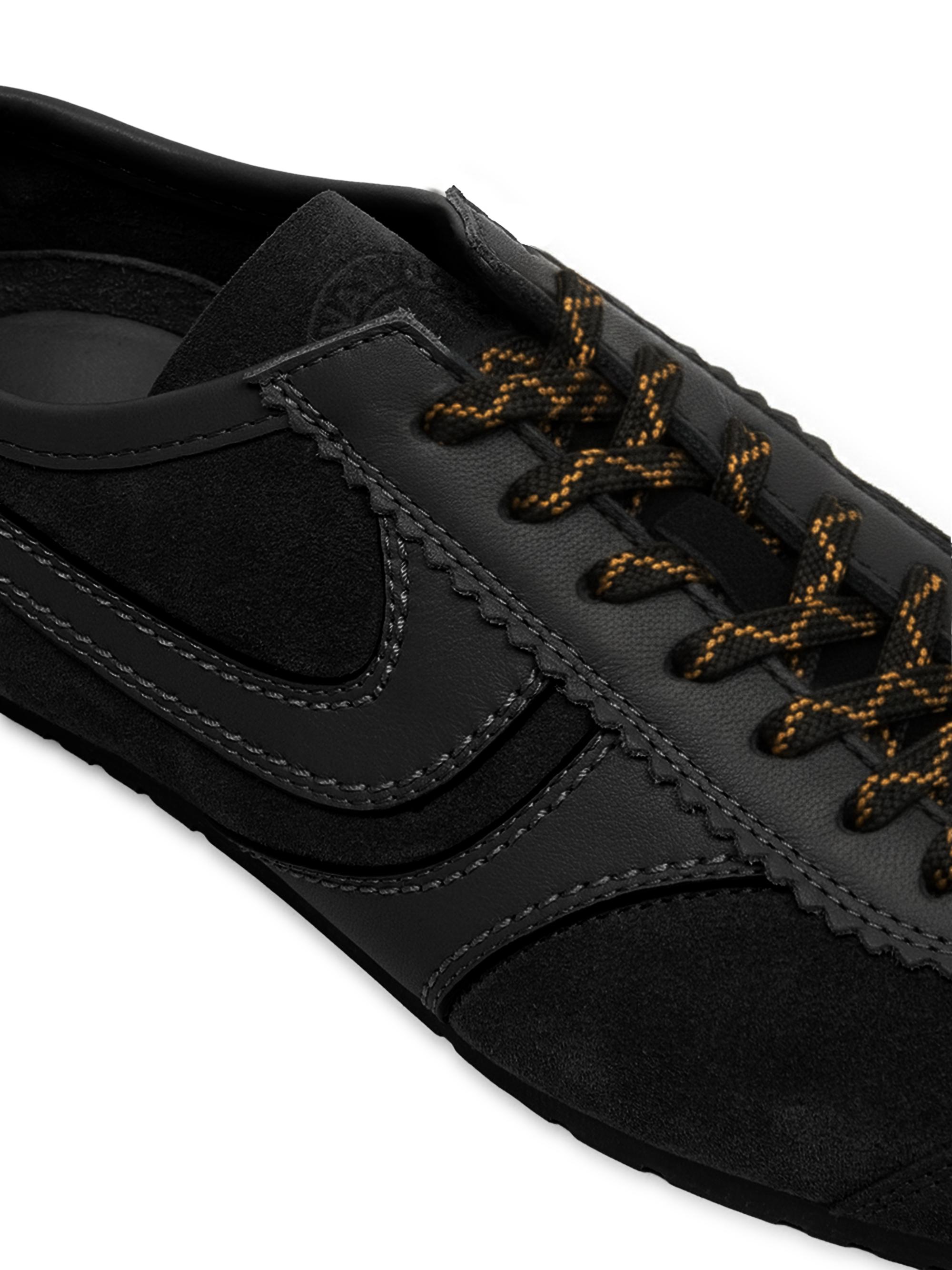 Dries Van Noten Women's Suede Leather-Trimmed Sneakers - Black - detail view in Black
