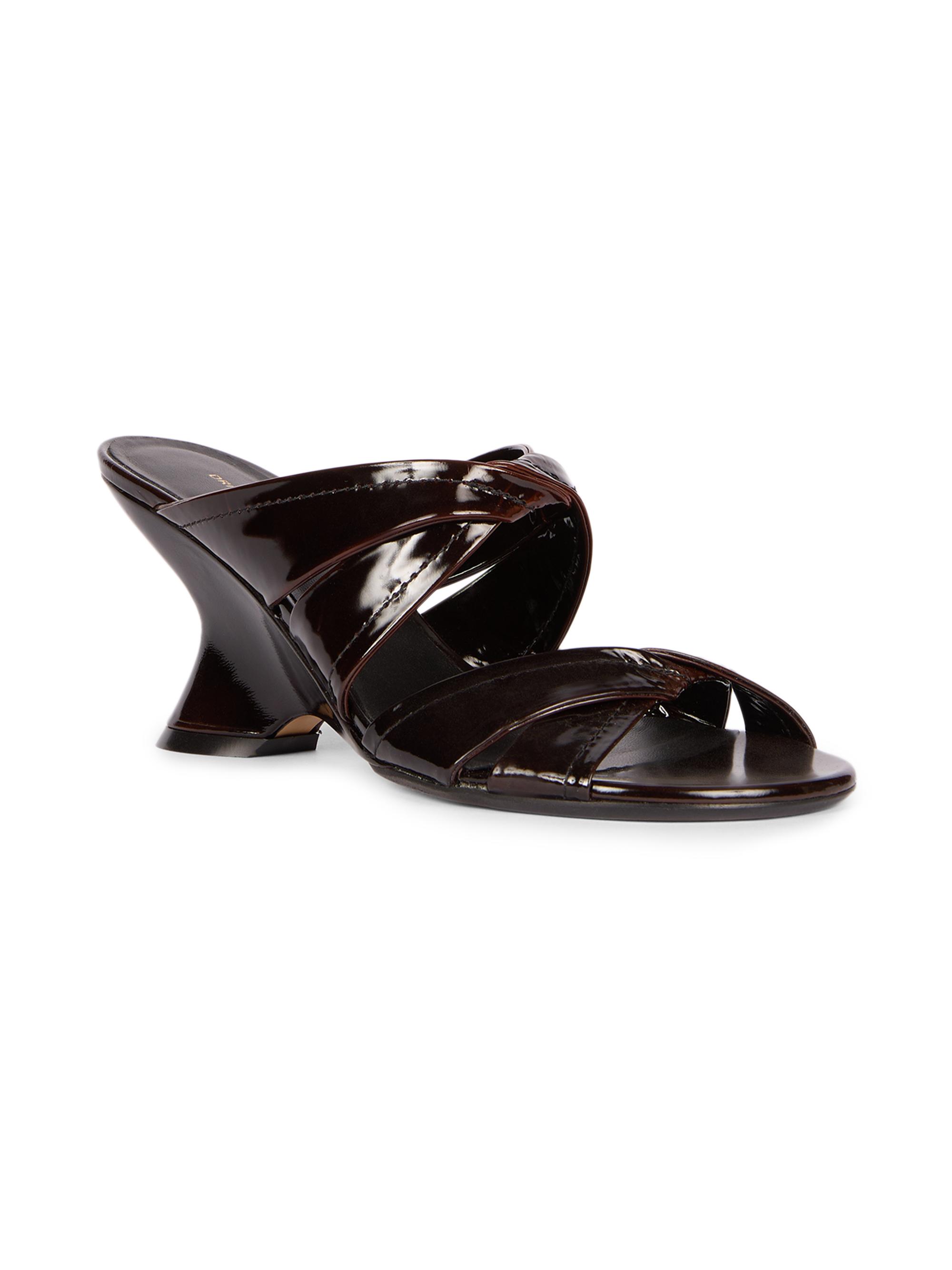 Dries Van Noten Knotted Leather Wedge Mules | Saks Fifth Avenue