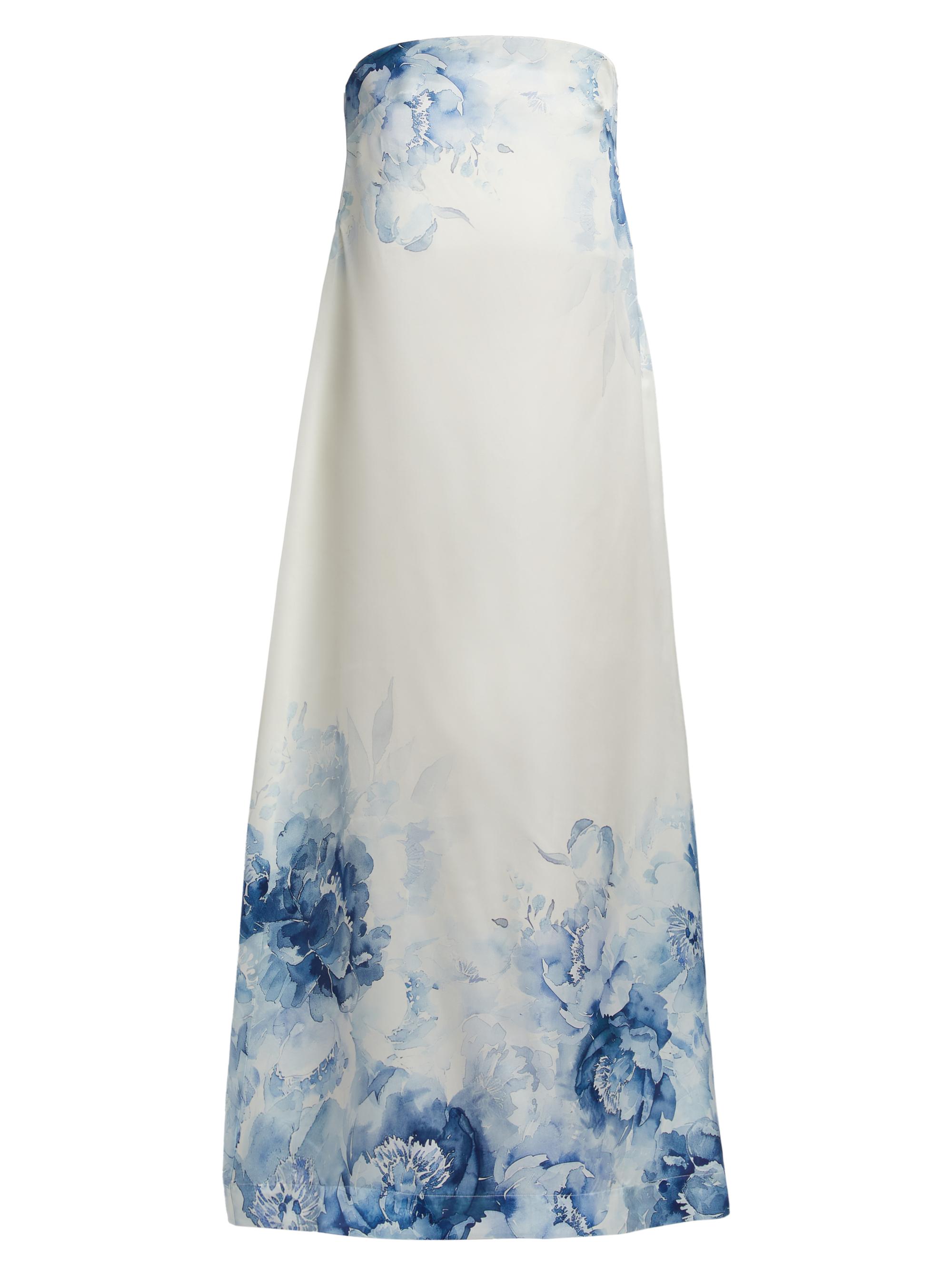 Aston Studio Women's Lucie Strapless Satin Maxi Dress - Cerulean Peony