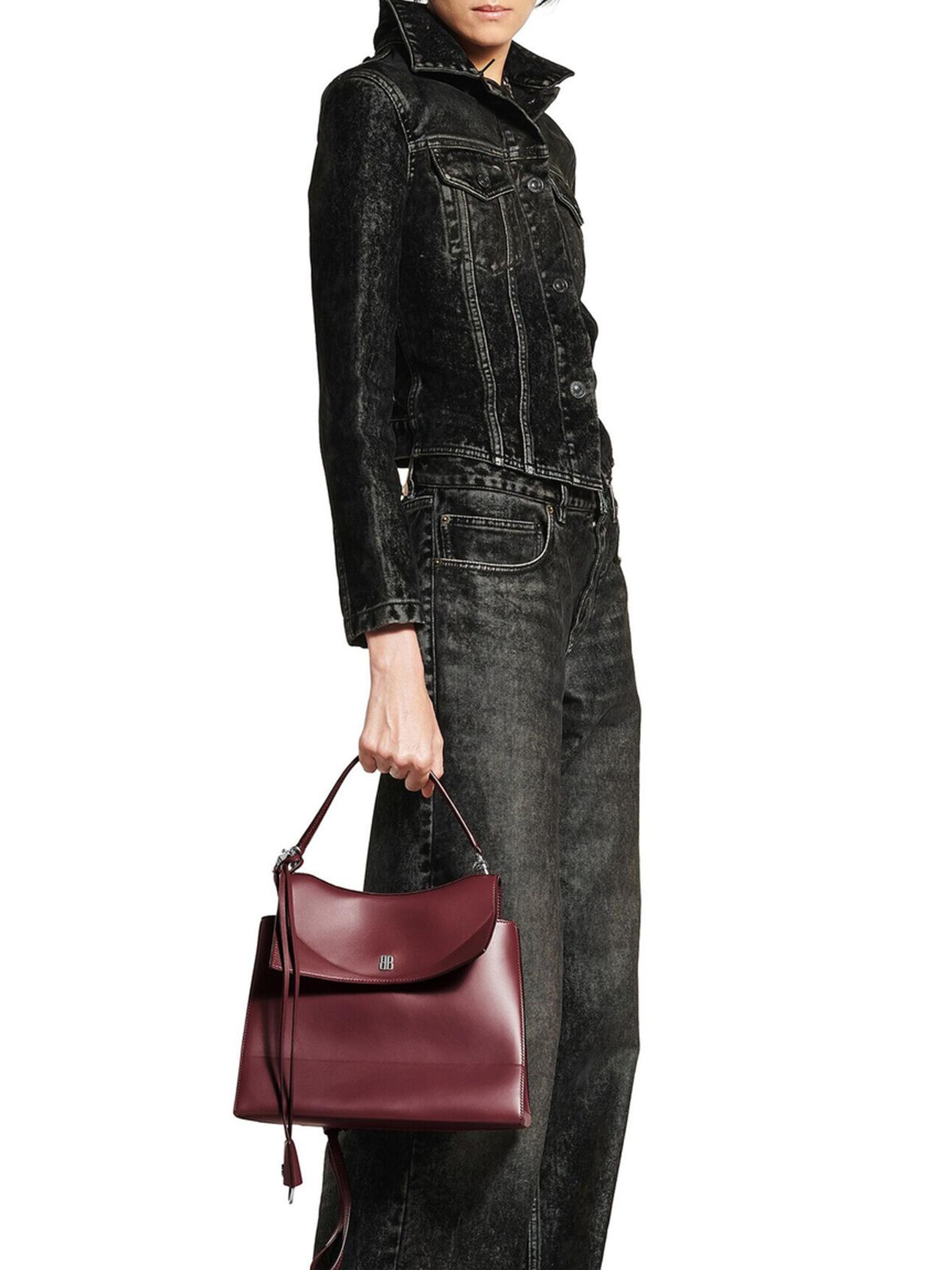 Balenciaga Women's Nano  Top Handle Bag - Dark Burgundy