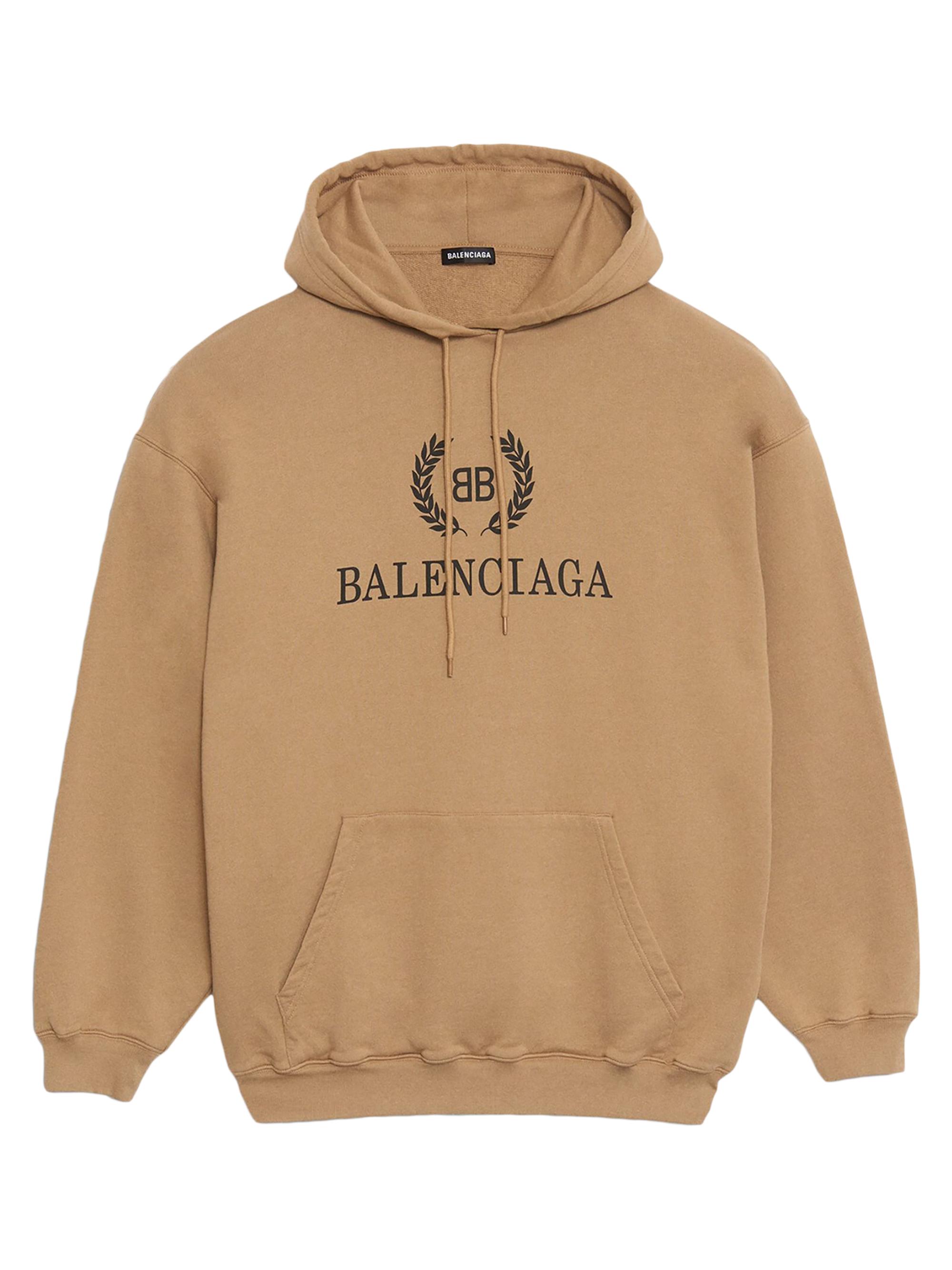 Balenciaga Men's BB Hoodie - Beige