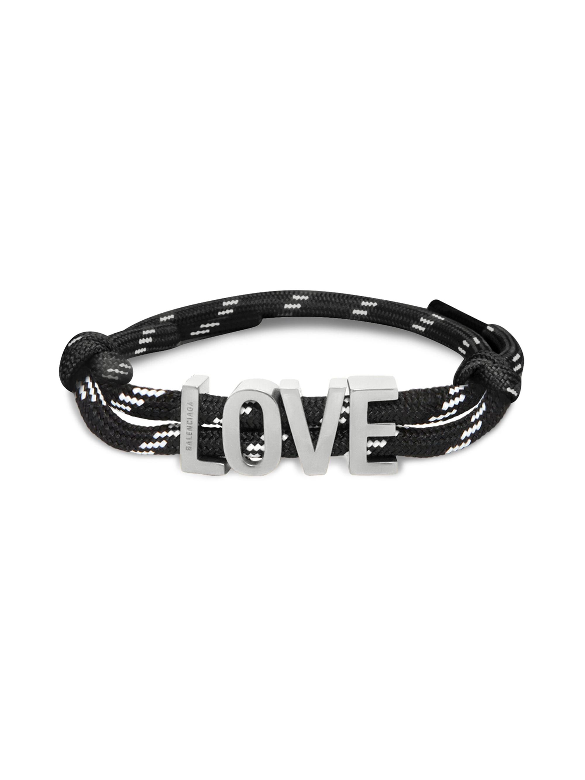 Balenciaga Women's L. o.v. e. Bracelet - Black Silver