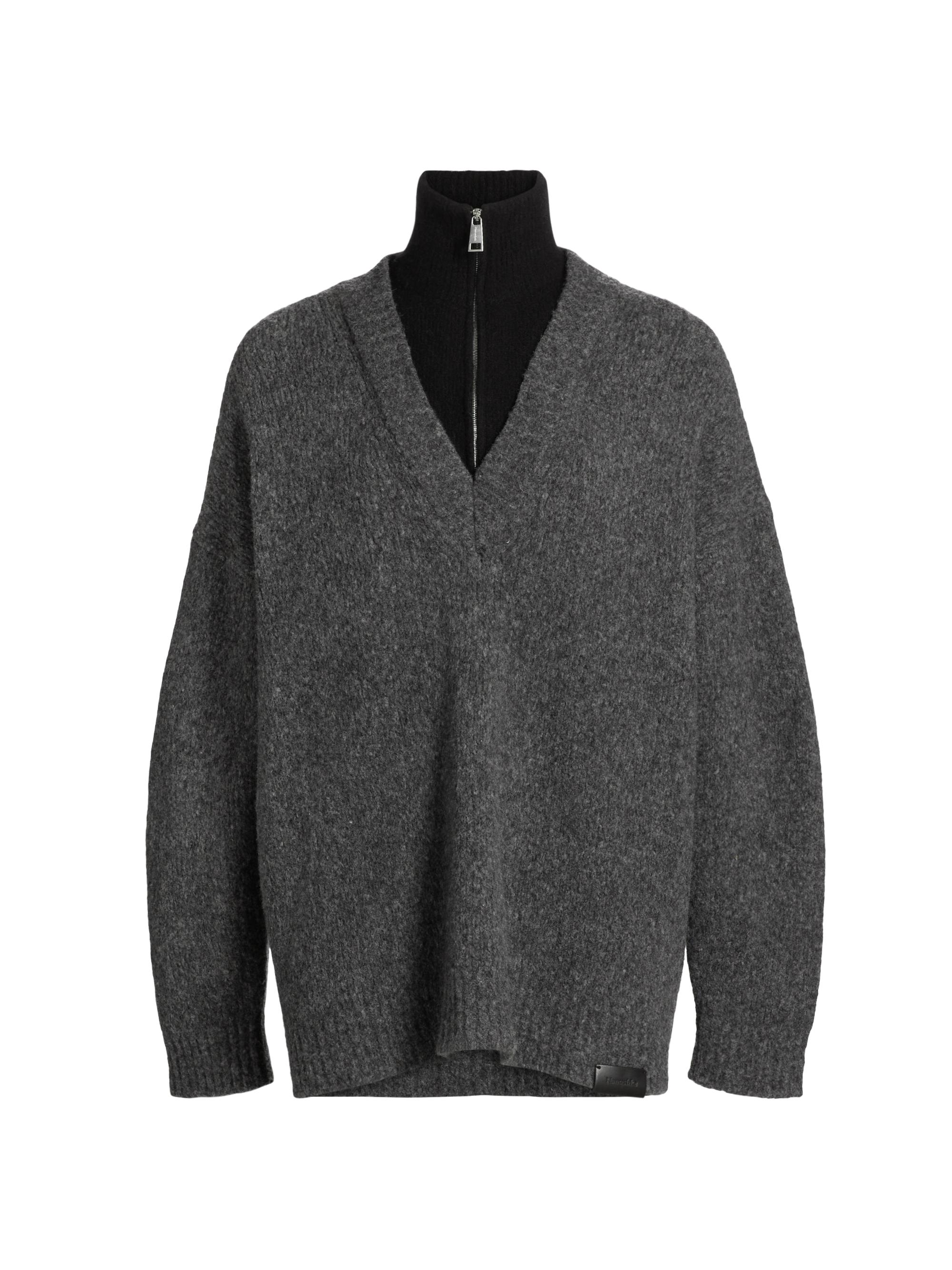 Nanushka Women's Kylen Wool Turtleneck Sweater - Charcoal Black