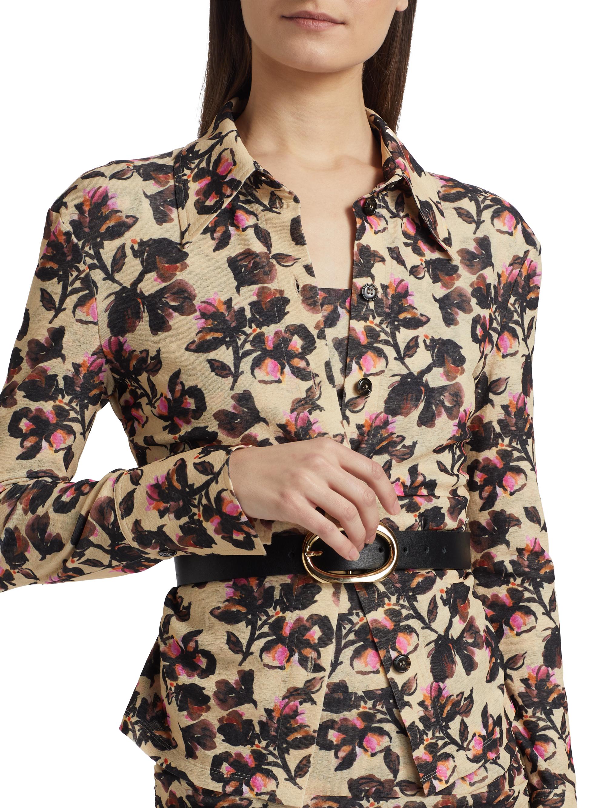 Nanushka Idana Floral Jersey Shirt | Saks Fifth Avenue