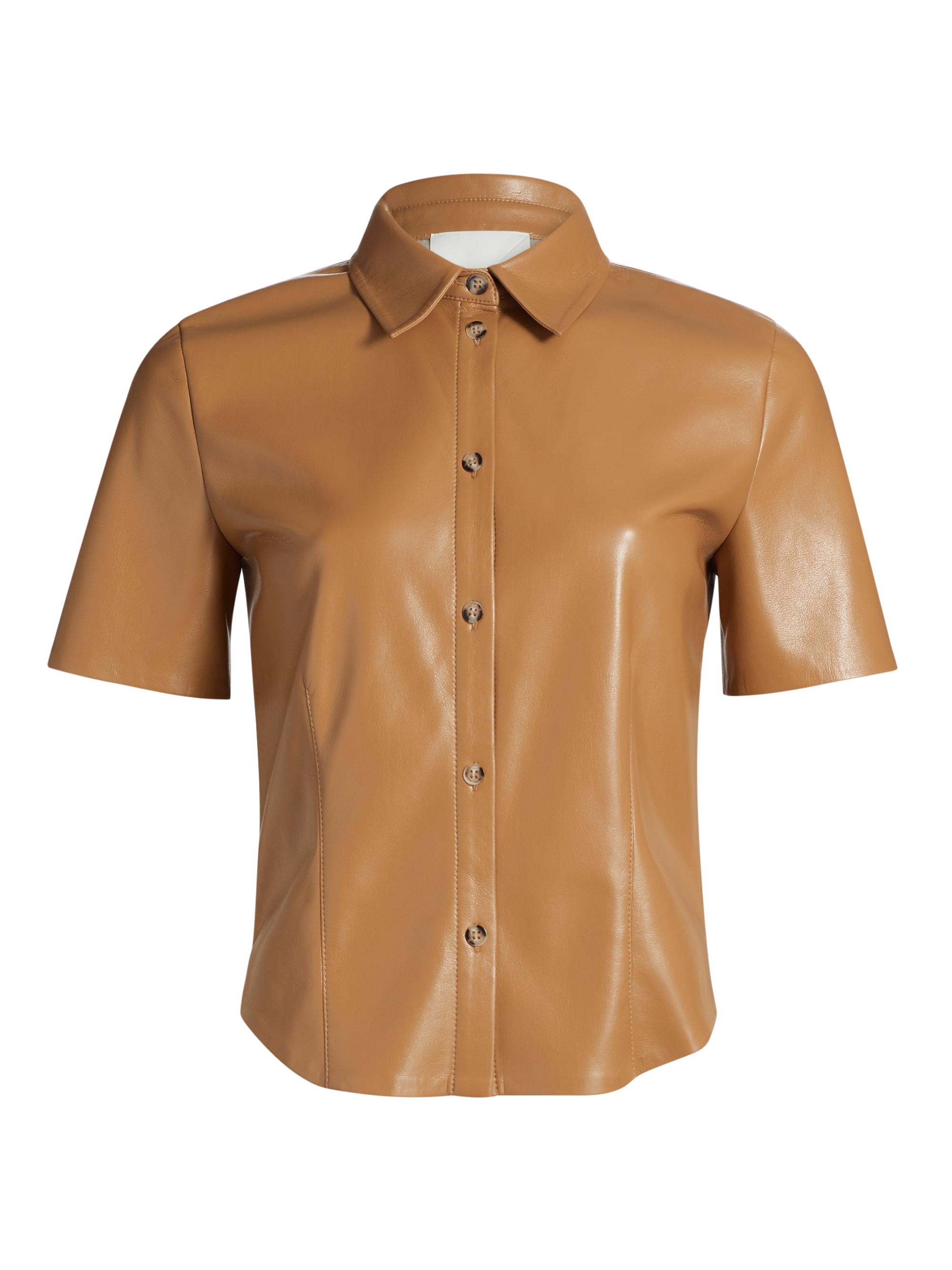 Nanushka Women's Clare Faux Leather Shirt - Oak
