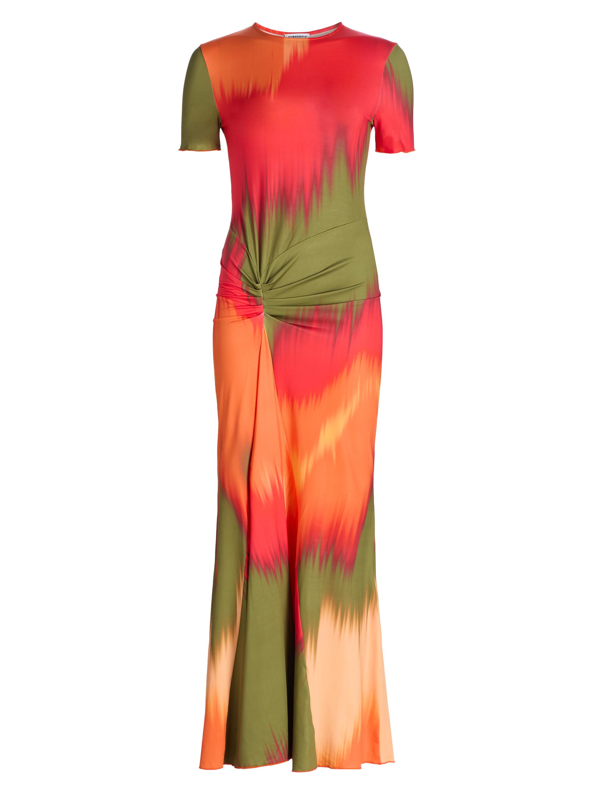 Eywasouls Malibu Women's Annie Dyed Short-Sleeve Gown - Green Color Flow