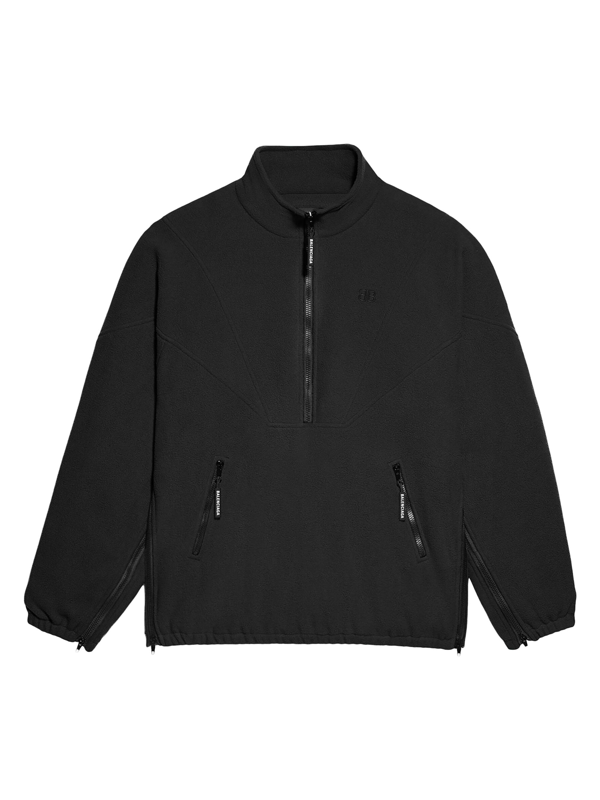Balenciaga Men's BB Zip Fleece Jacket - Black