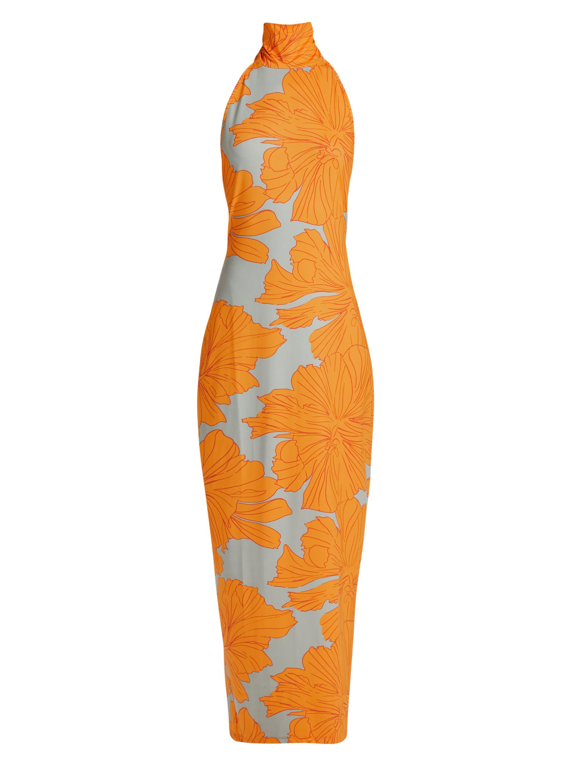 Eywasouls Malibu Women's Montana Floral Turtleneck Maxi Dress - Lint Outline